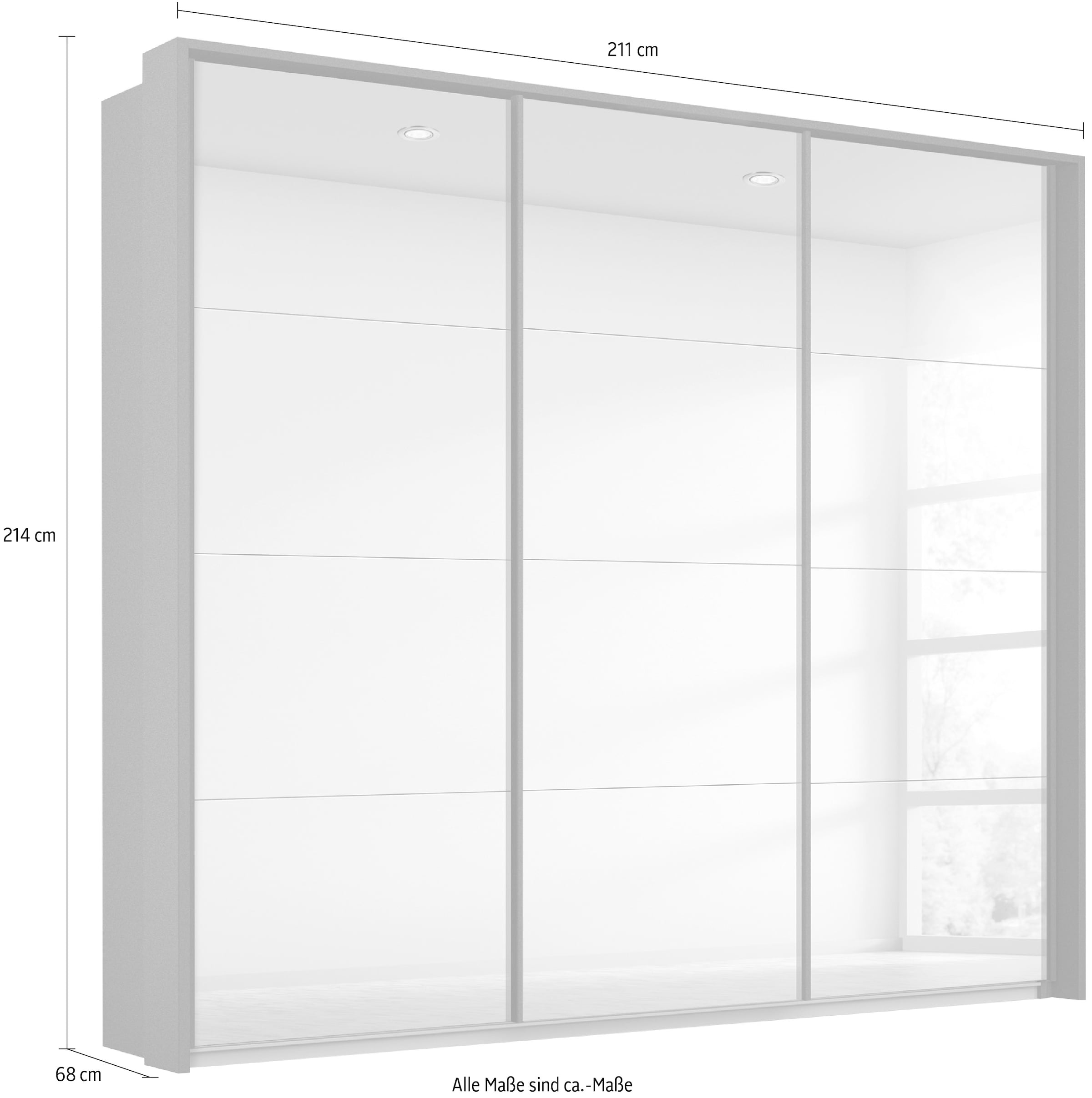 GOODproduct »Mehrzweckschrank Aktenschrank Möbel Mietswohnung Schlafzimmer OTELI« Breiten 211/278/323/368 cm Höhen 214/233 cm,  inkl. Passepartout optional mit Beleuchtung MADE IN GERMANY