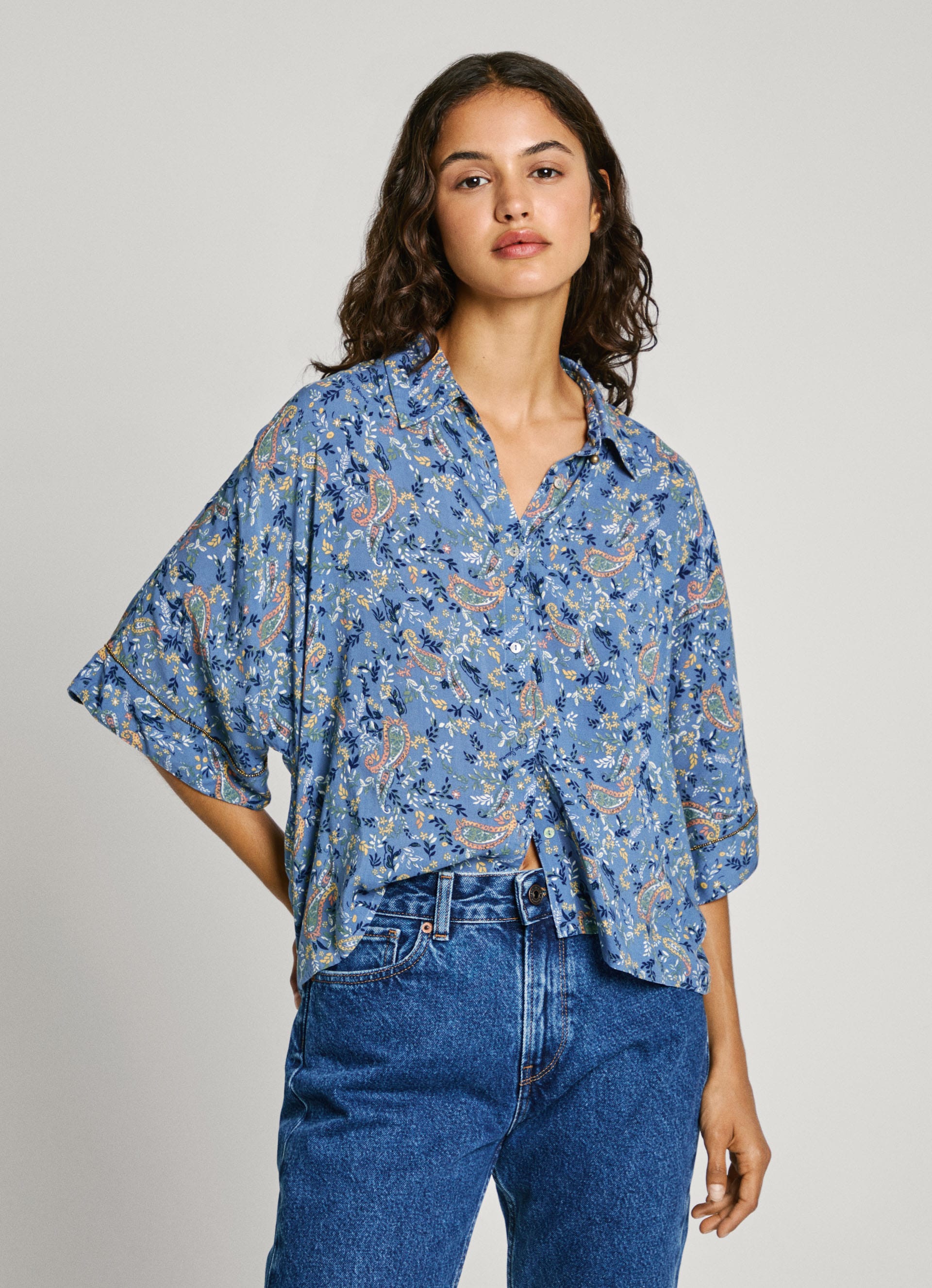 Druckbluse »MERY«, mit Paisley Muster in trendy Pyjama-Style