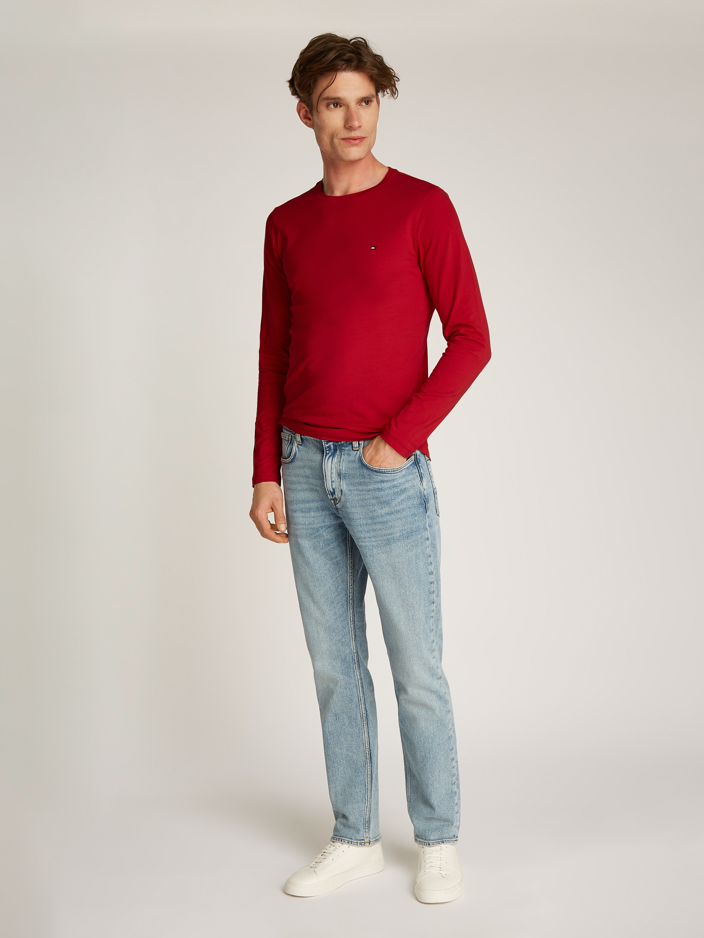 Tommy Hilfiger Langarmshirt »STRETCH SLIM FIT LONG SLEEVE«, aus Baumwollstretch