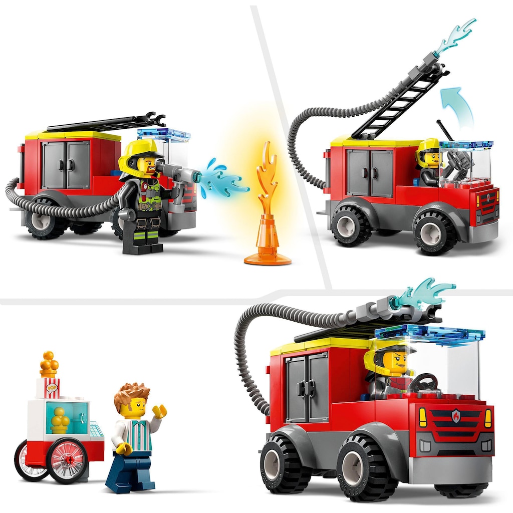 LEGO® Konstruktionsspielsteine »Feuerwehrstation und Löschauto (60375), LEGO® City«, (153 St.), Made in Europe