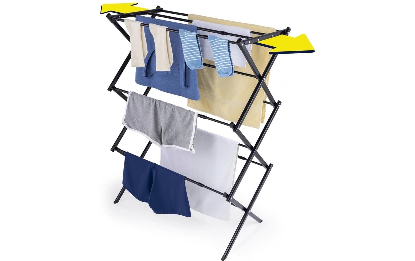 Image of EASYmaxx Wäscheständer "12 m" Ausziehbarer Wäschetrockner für kleine Haushalte