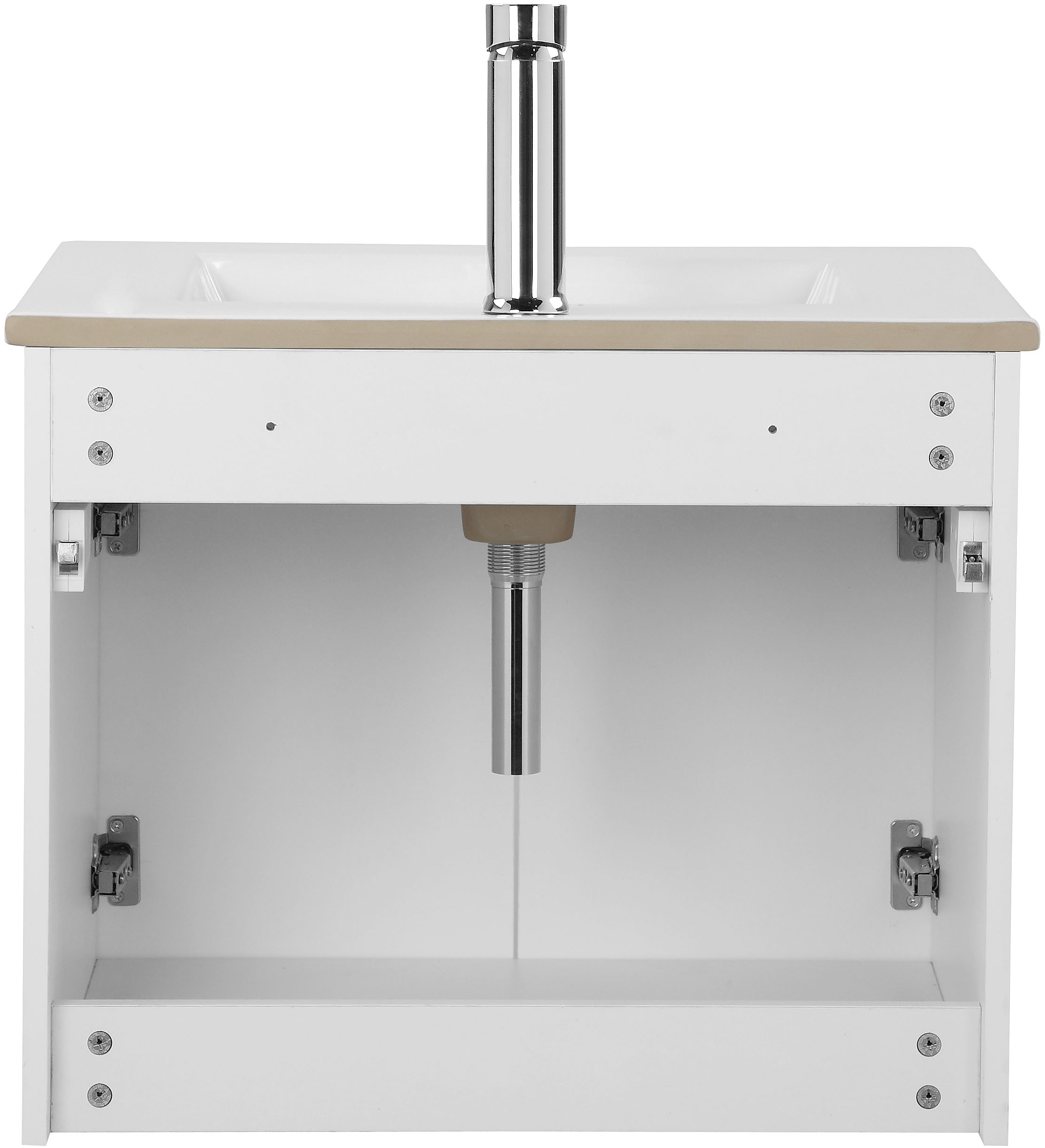 welltime Table de lavage »Florenz, Breite 60cm, 2 Tür, 2 Fächer, MDF-Front« Komplett-Set,  Waschplatz mit 2 Türen,in verschiedenen Farben erhältlich, Badmöbel