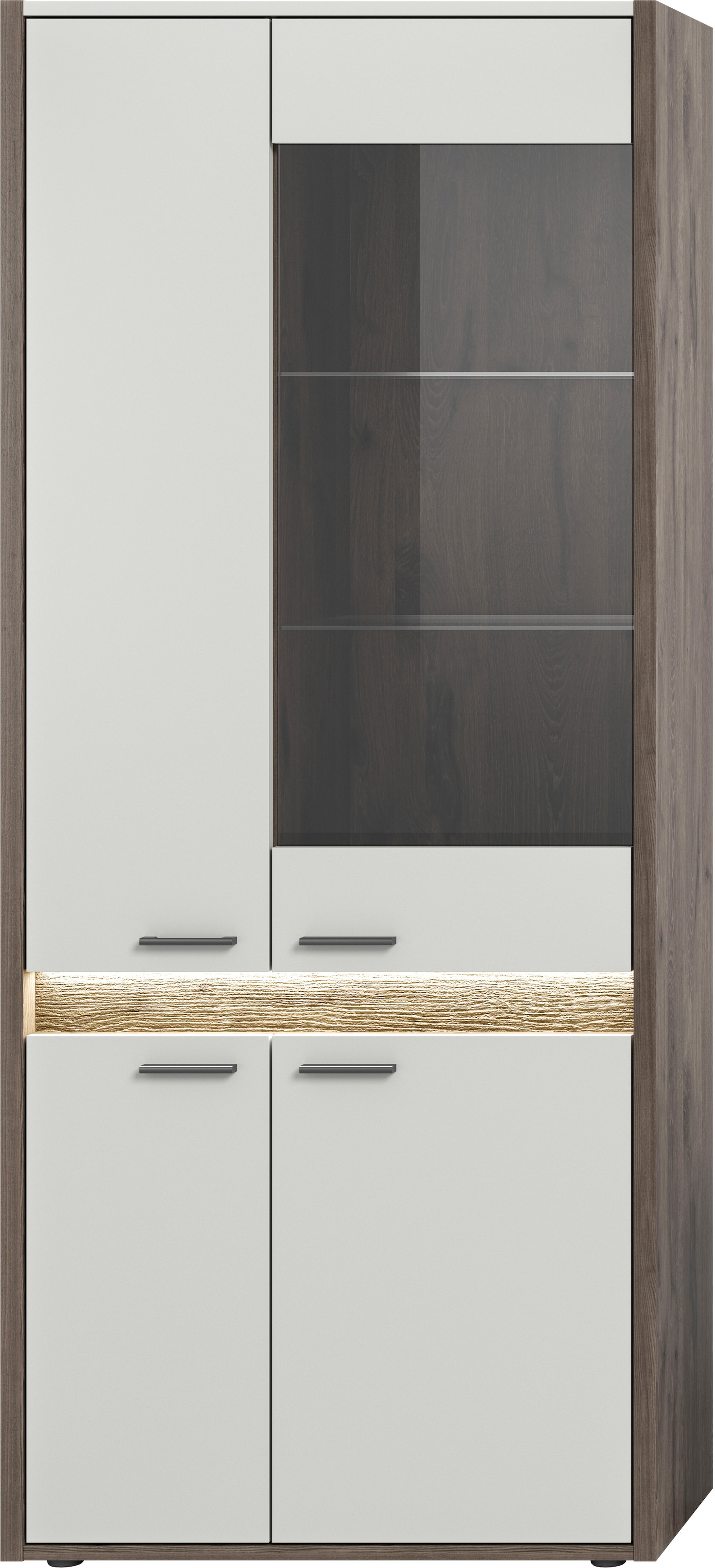 INOSIGN Vitrine »Treviso, Höhe 198 cm, inkl. Frontbeleuchtung, 4 Türen, 2 Glasböden« 4 Einlegeböden, Standvitrine, Glasvitrine, Vitrinenschränke