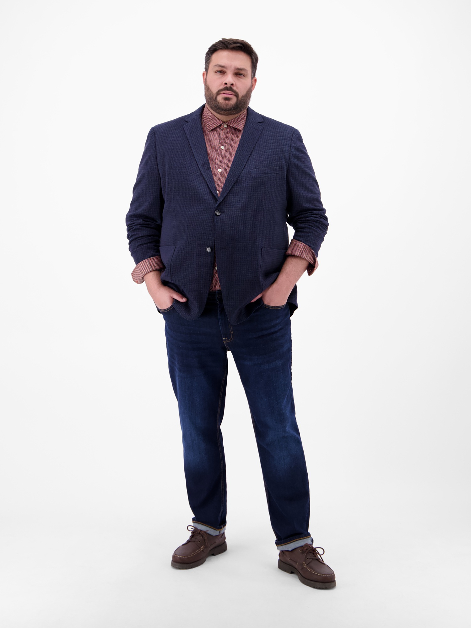 LERROS Chemise à carreaux »Übergrössen-Hemd mit Minimal-Karomuster«