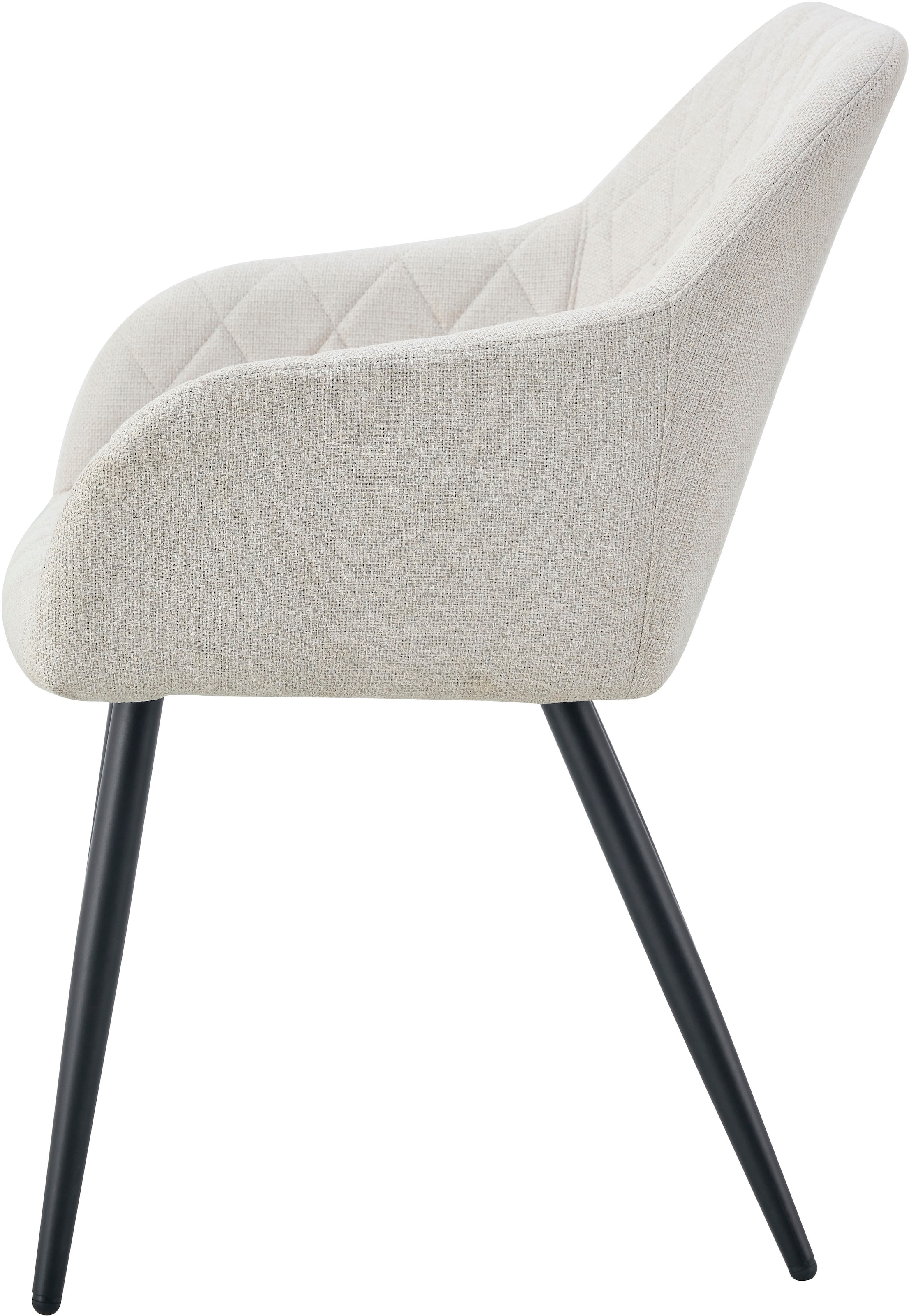 Home affaire Esszimmerstuhl »SUDBURRY, 2er Set, mit Metallgestell in matt schwarz« (Set) 2 Stk.in verschiedenen Farben, Belsatbarkeit pro Stuhl 120 kg, mit Armlehne