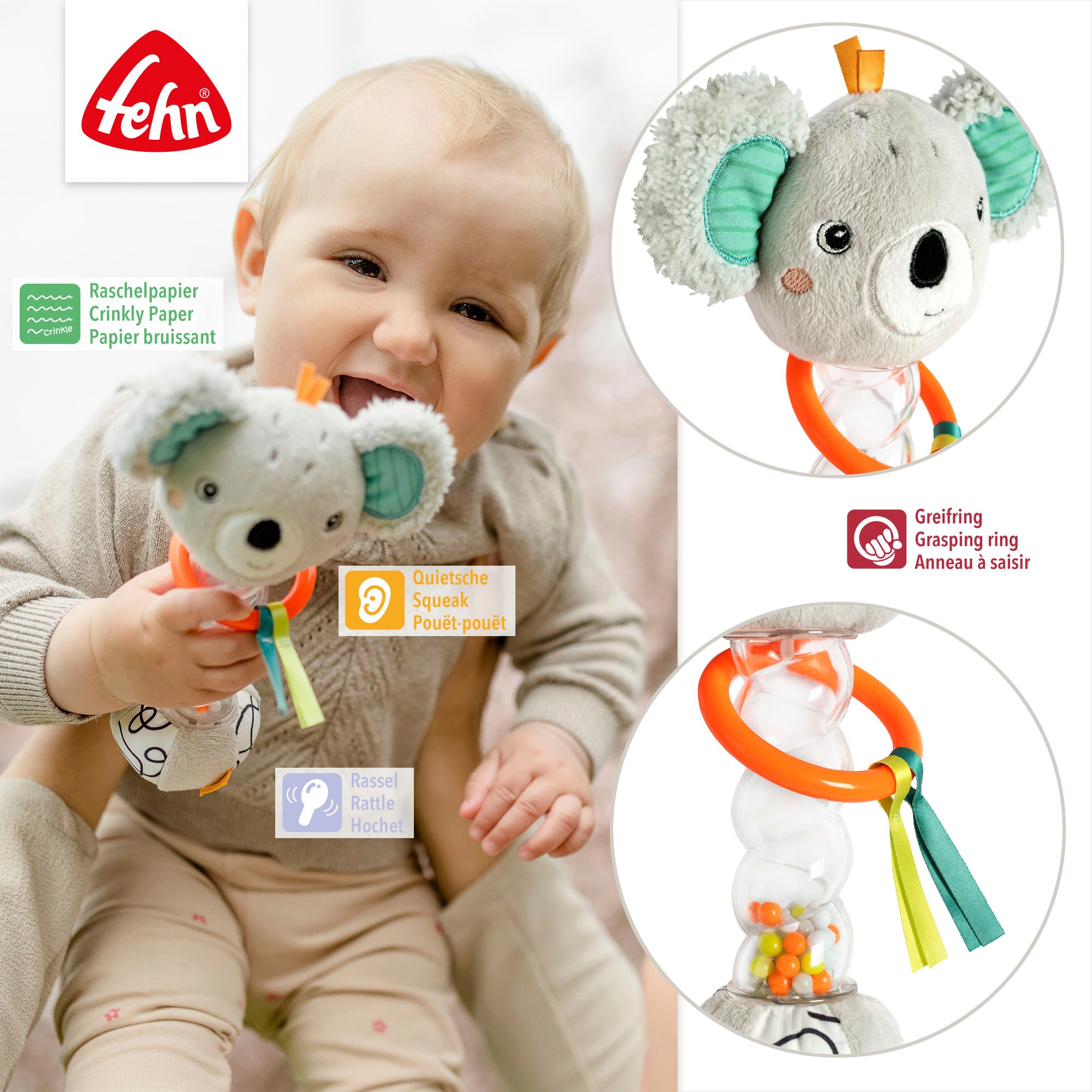 Fehn Greifspielzeug »DoBabyDoo, Rassel, Regenmacher Koala«