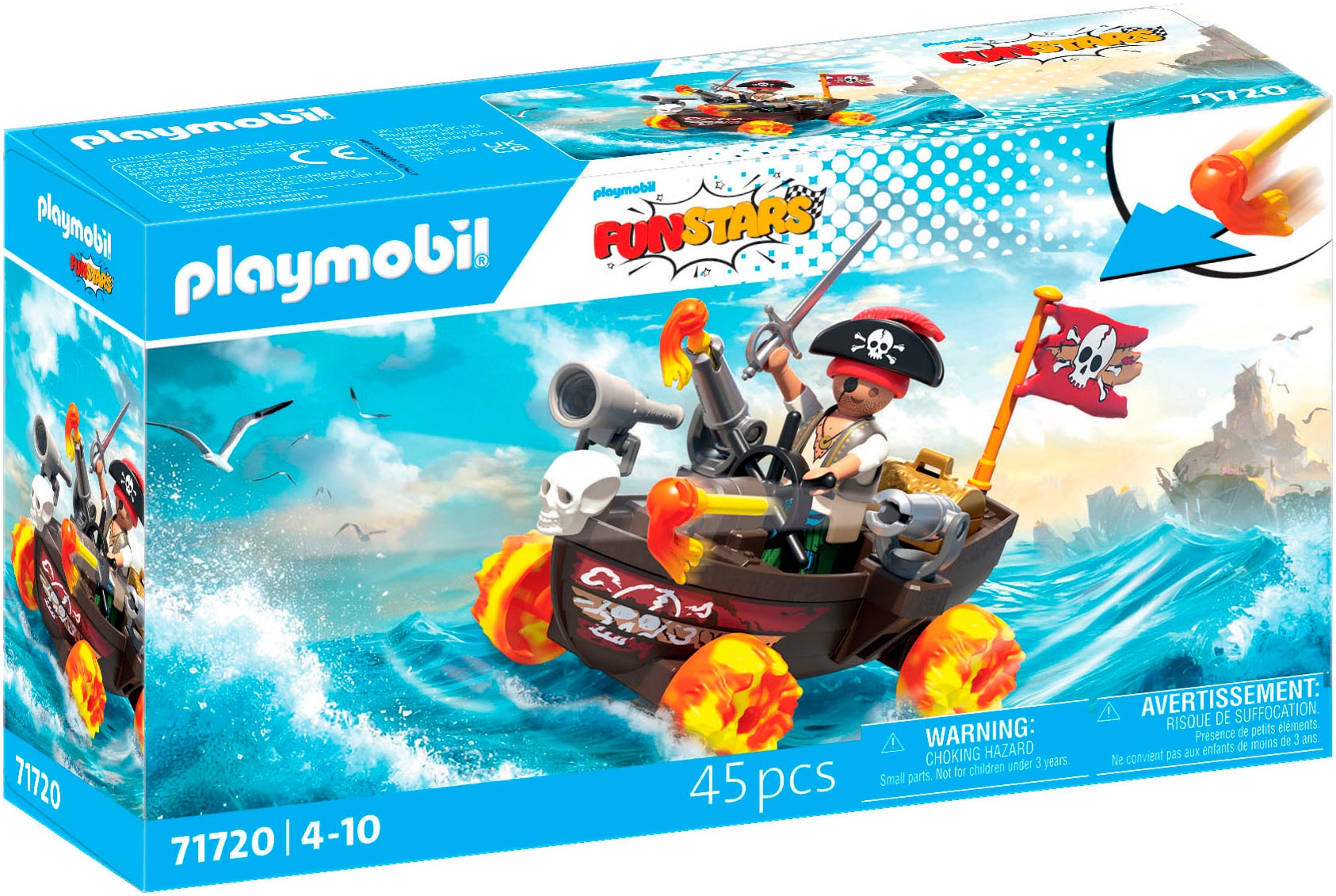 Playmobil® Jeu de construction »Rasendes Piratenboot (71720), Funstars« Made in Europe