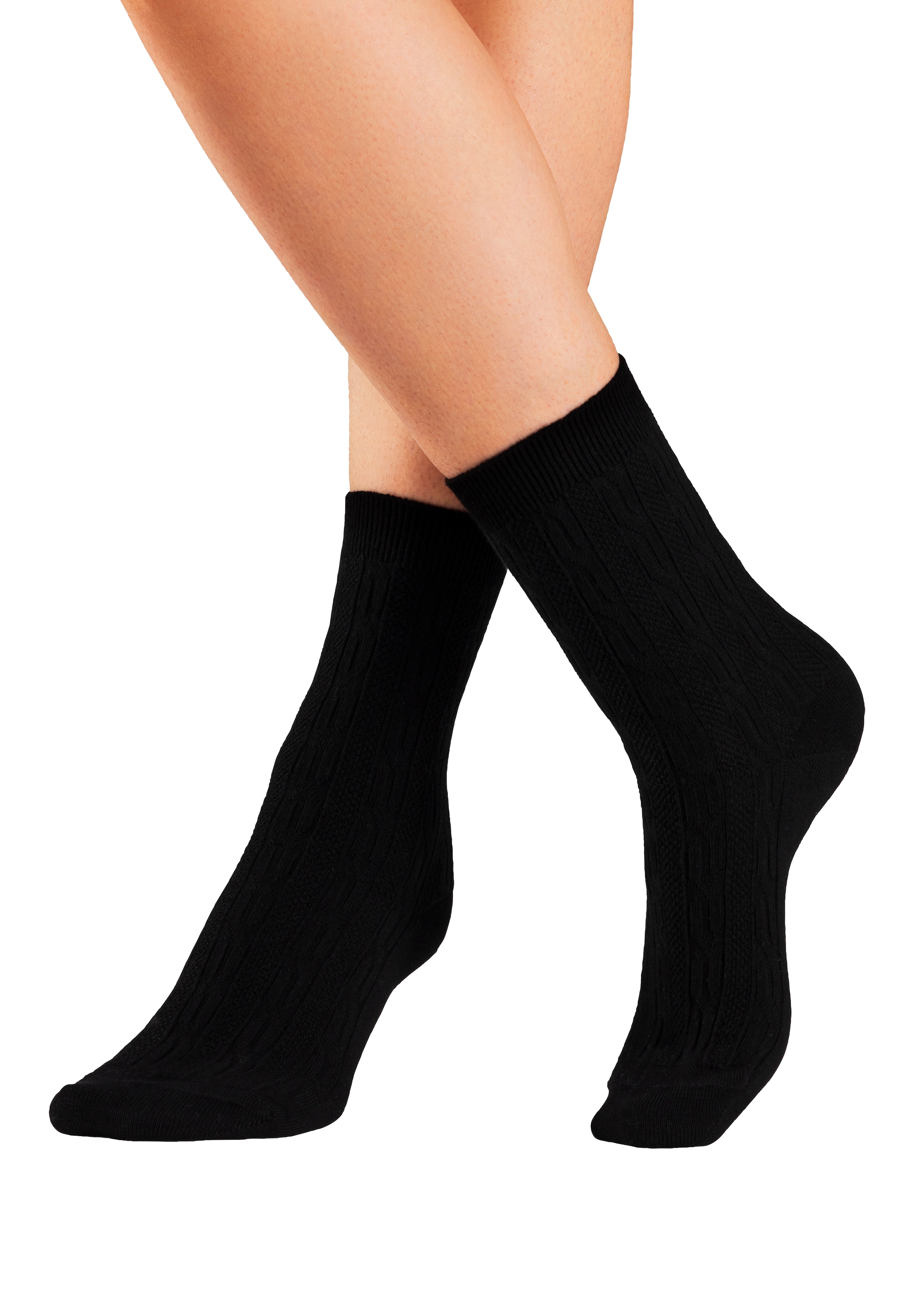 Lavana Basicsocken Packung, 5 Paar tlg. mit klassischem Zopfmuster