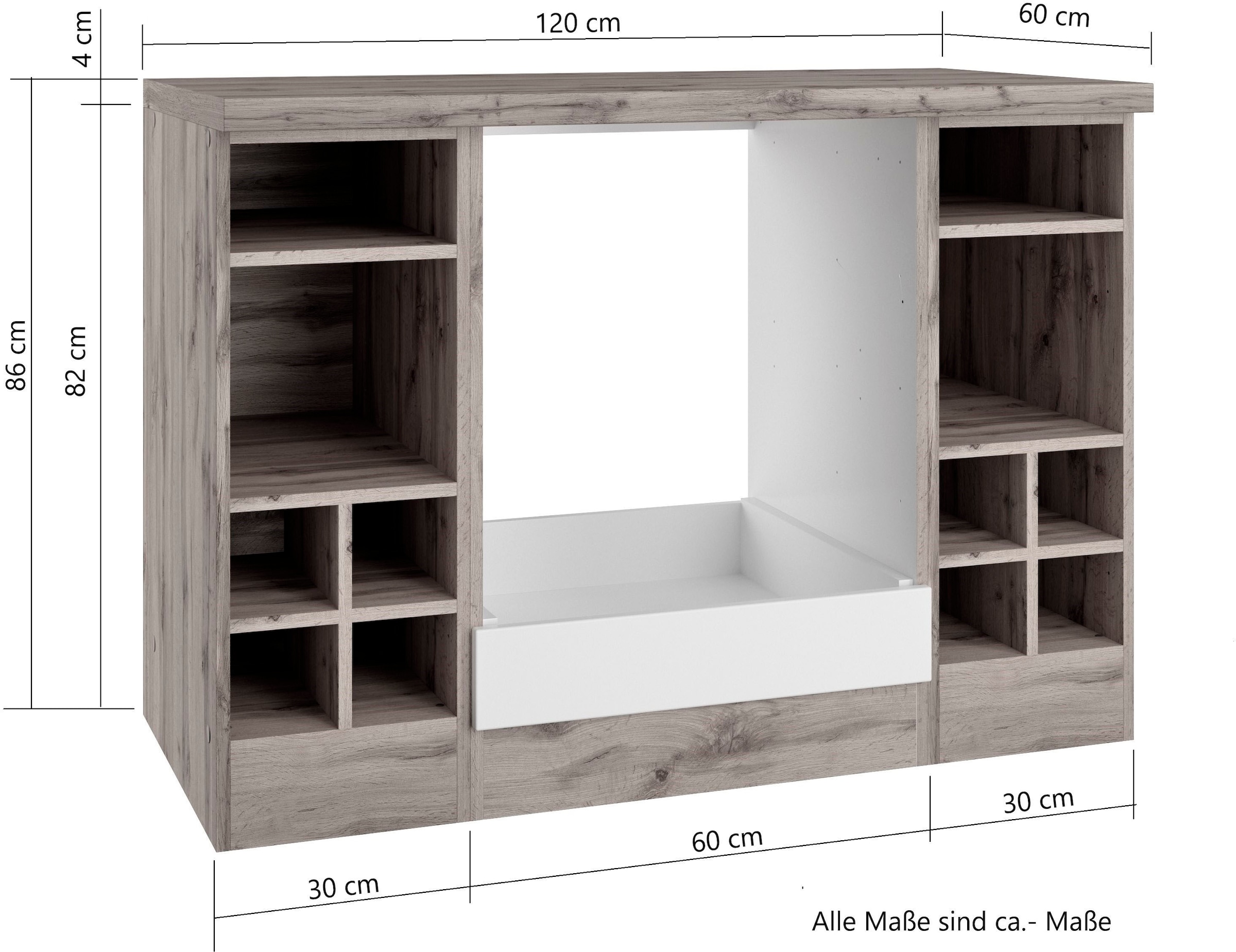KOCHSTATION Herdumbauschrank »KS-Lana« Breite 120 cm