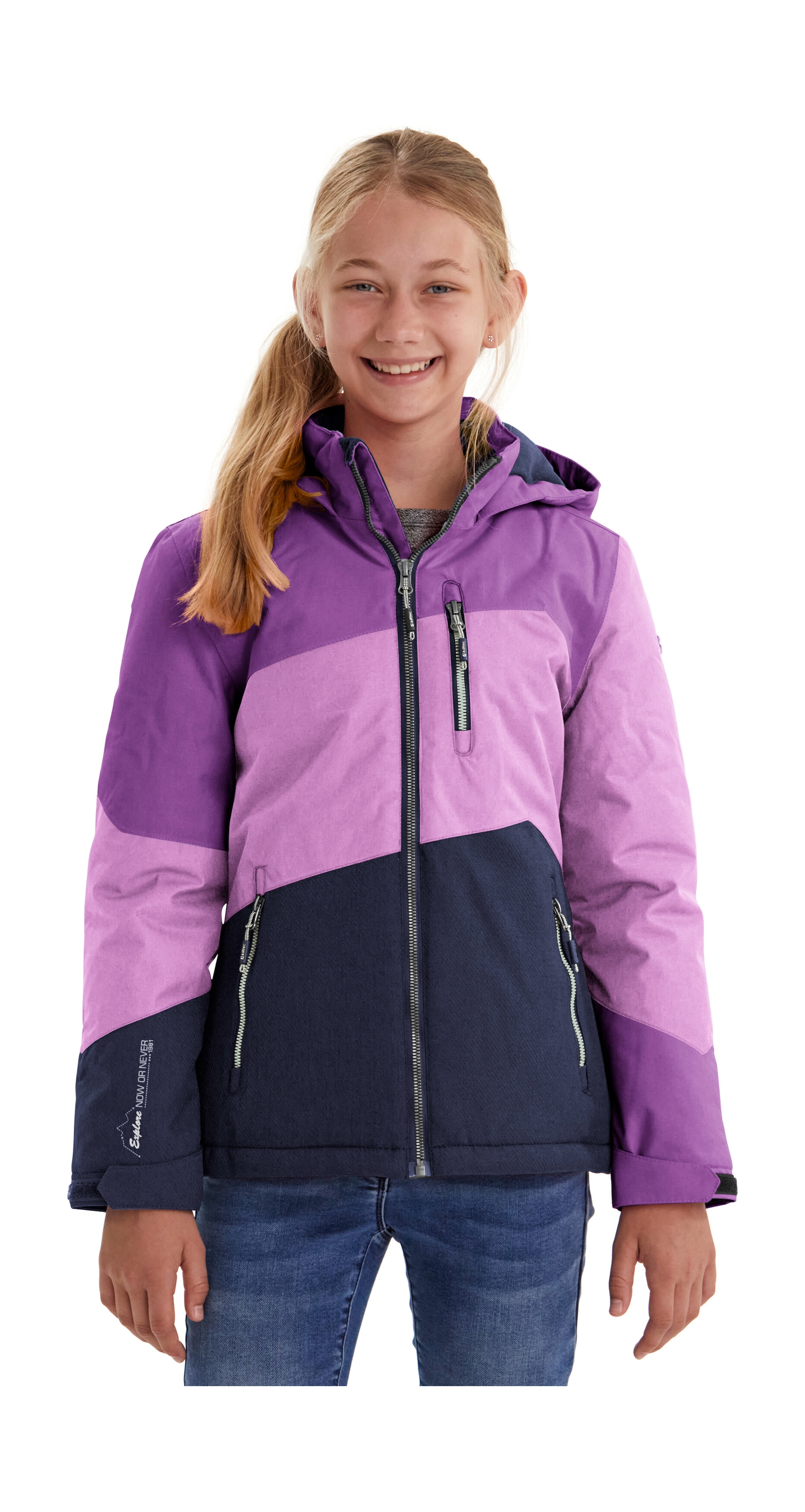 Image of Killtec Outdoorjacke "Lynge GRLS JCKT B" Wasserdichte Winterjacke mit Kapuze, Fleece, verstellbaren Ärmeln