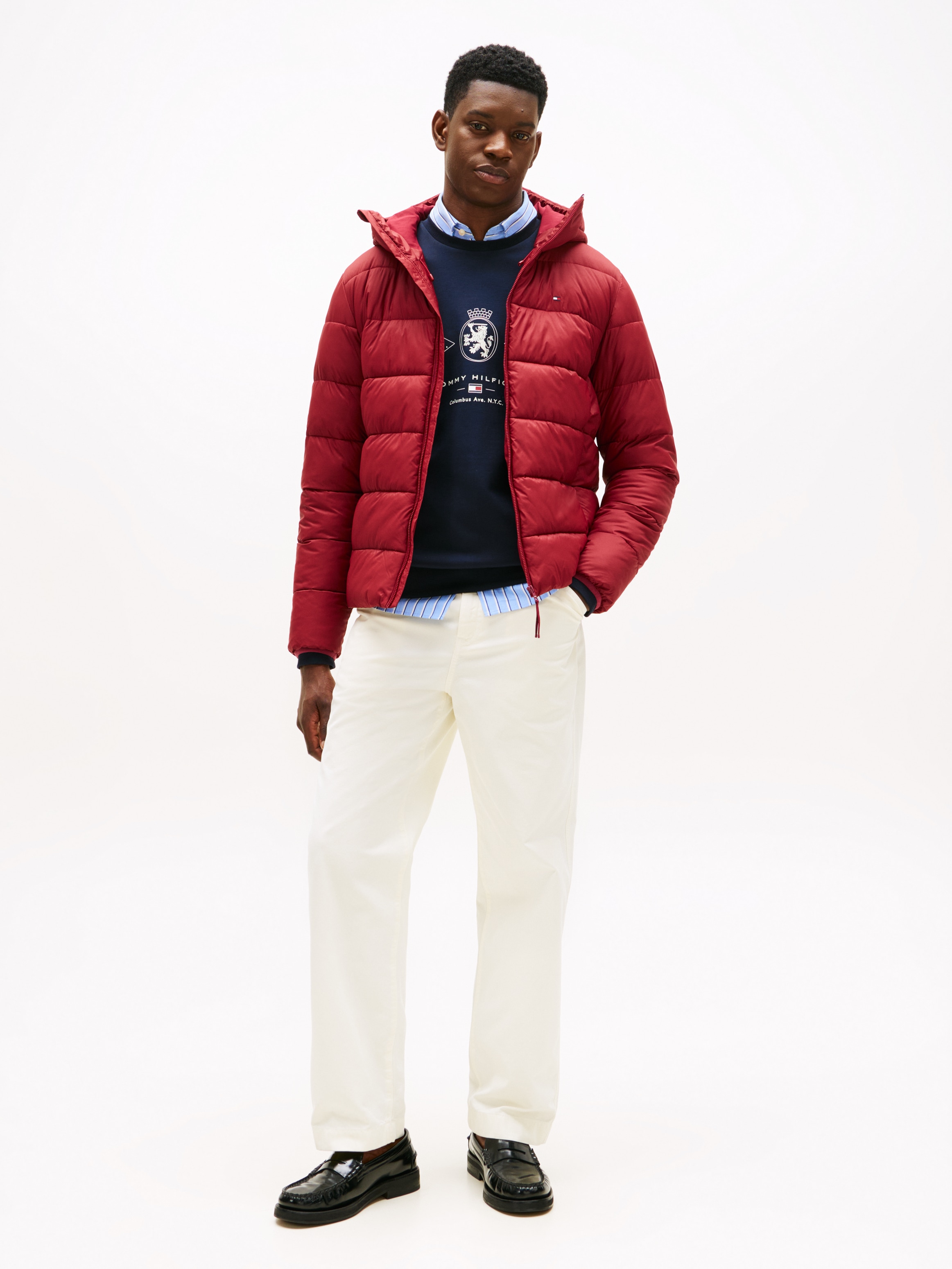 Tommy Hilfiger Veste matelassée »MID WEIGHT HOODED JACKET« mit Kapuze Winterjacke, Übergangsjacke