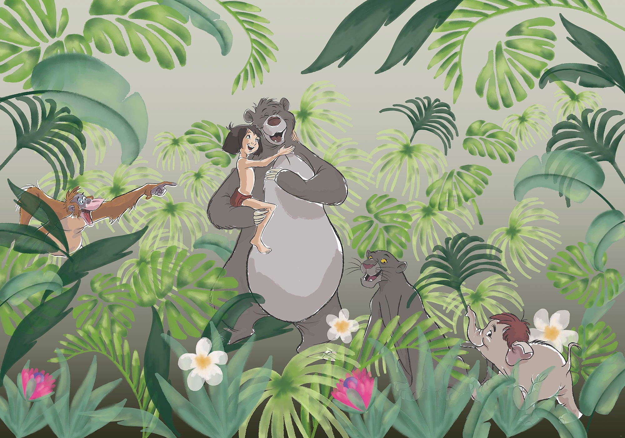 Image of Komar Vliestapete "Digitaldruck Vlies - Welcome to the Jungle - Grösse 400 x 280 cm" bedruckt glatt Kinderzimmer