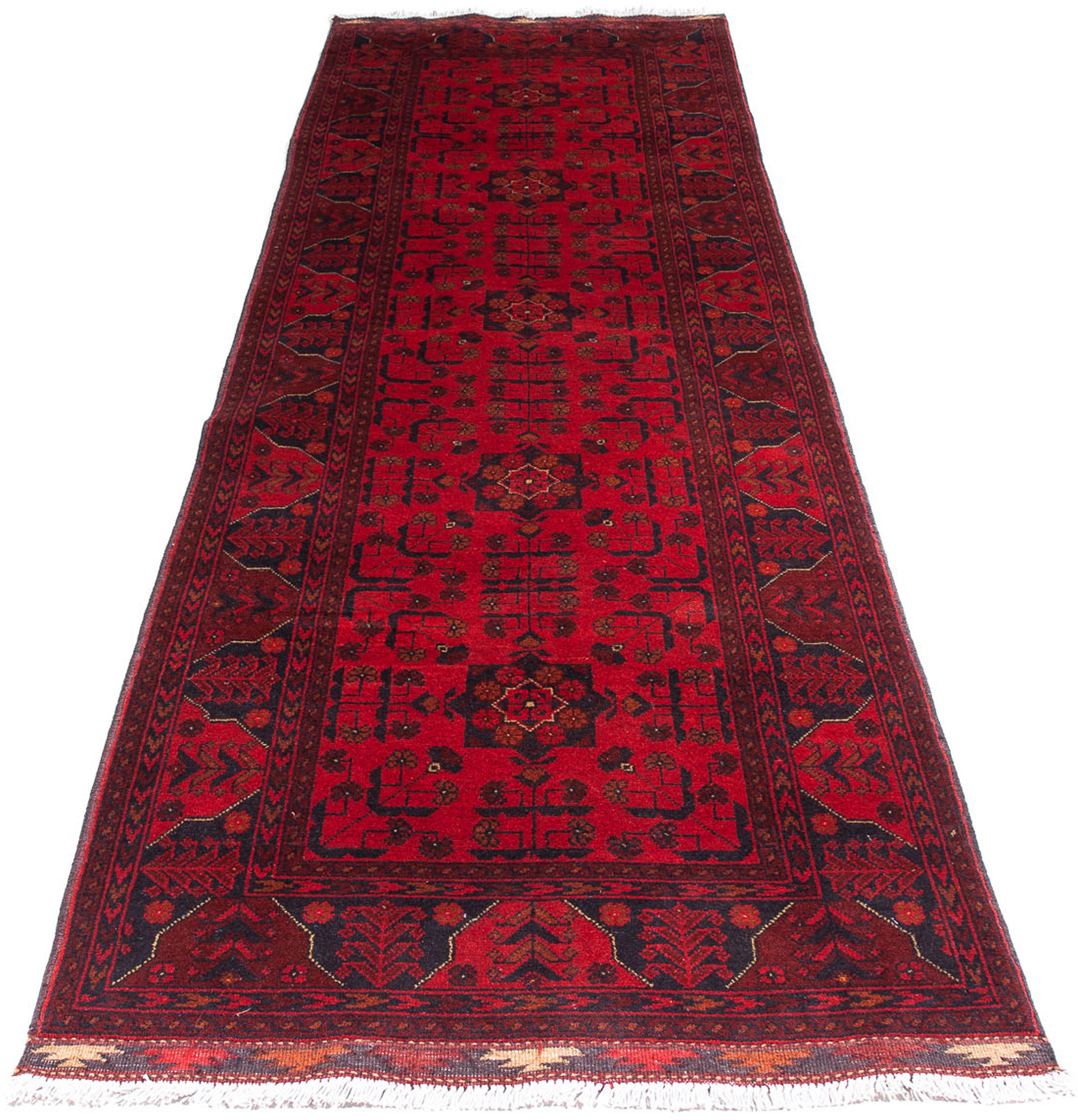 Image of morgenland Orientteppich »Afghan - Kunduz - 299 x 82 cm - dunkelrot«, rechteckig, 7 mm Höhe, Wohnzimmer, Handgeknüpft, Einzelstück mit Zertifikat bei Ackermann Versand Schweiz
