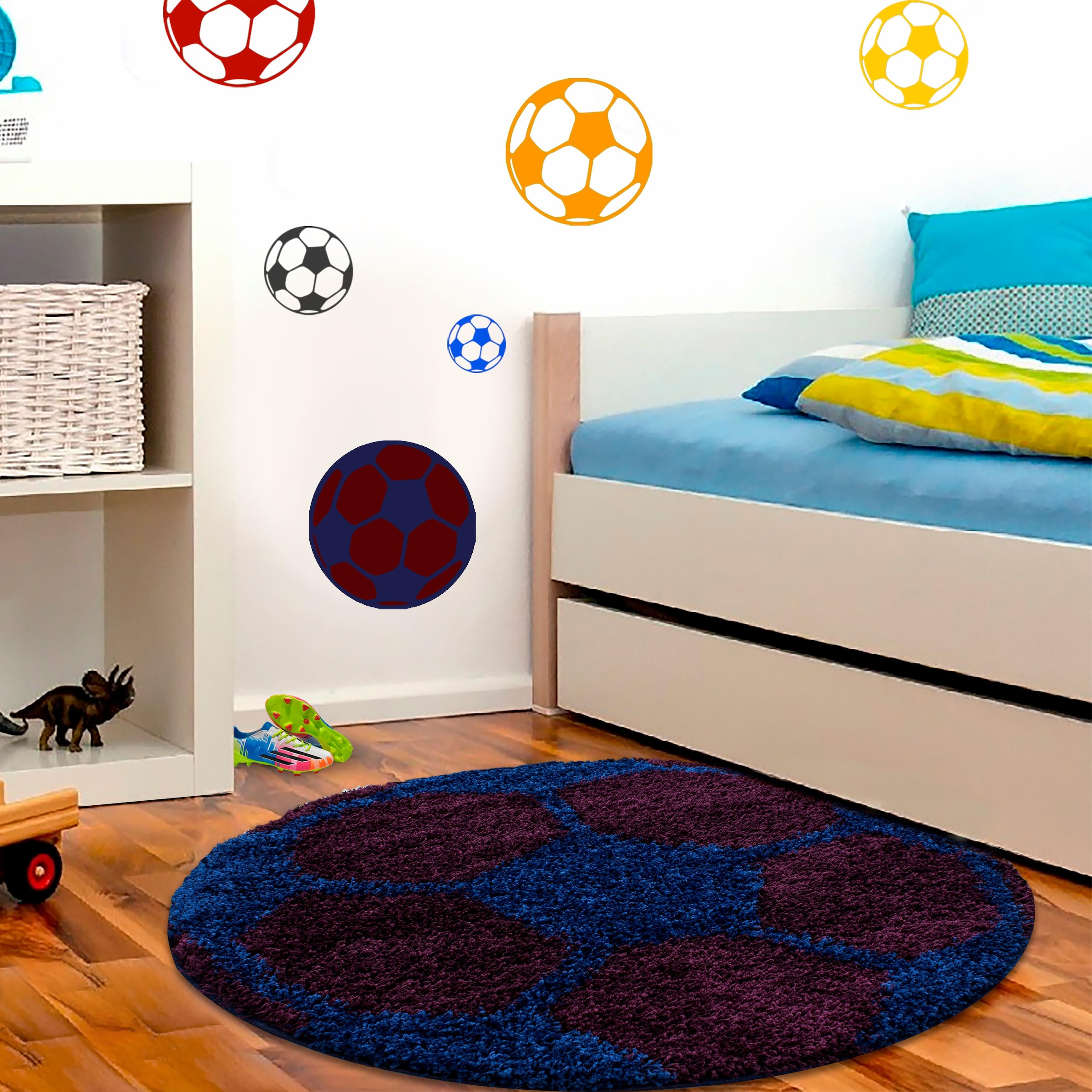 Ayyildiz Teppiche Kinderteppich »Fun 6001«, rund, Fussball Design