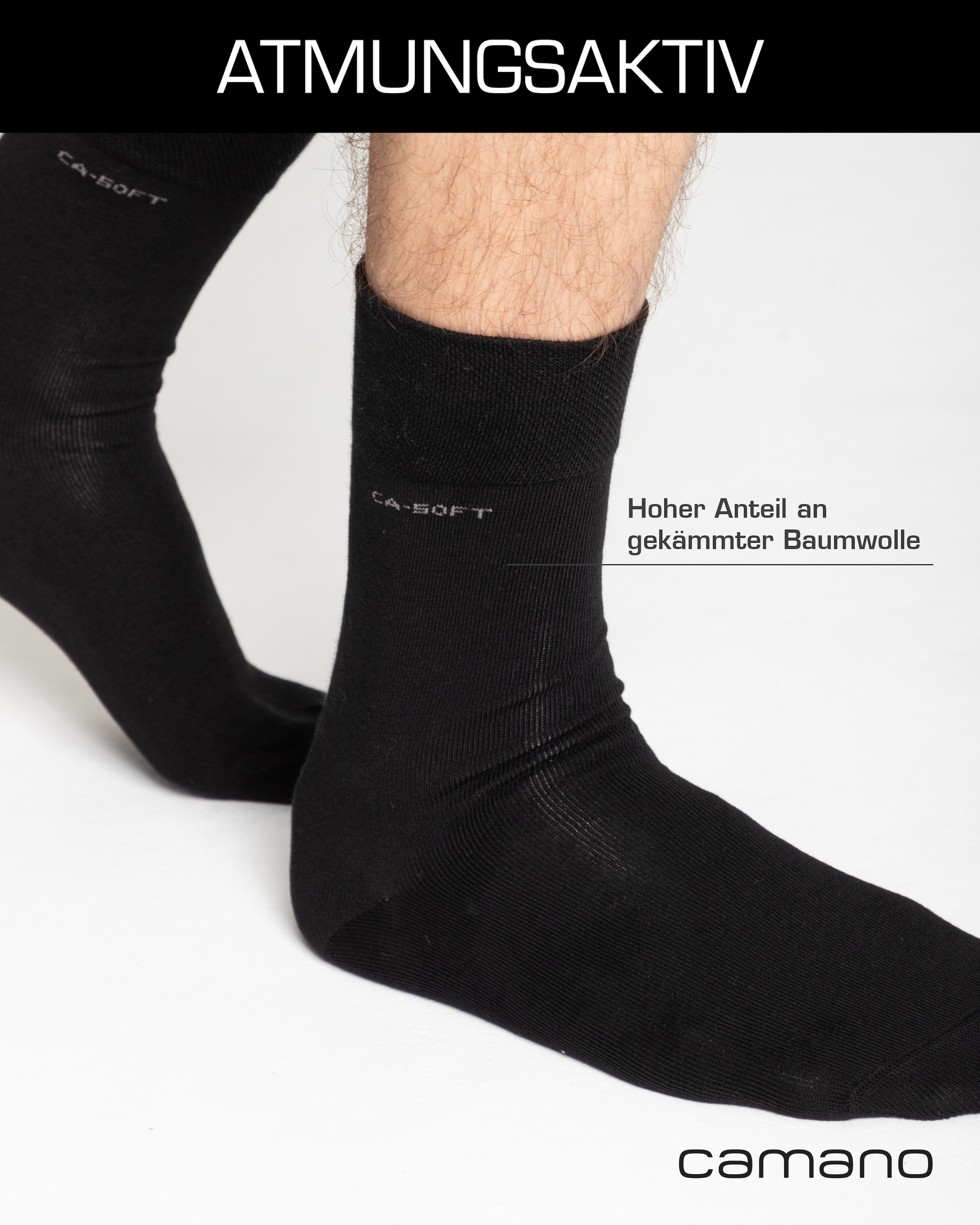 Camano Chaussettes »ca-soft« 4 Paar,  mit verstärktem Fersen- und Zehenbereich