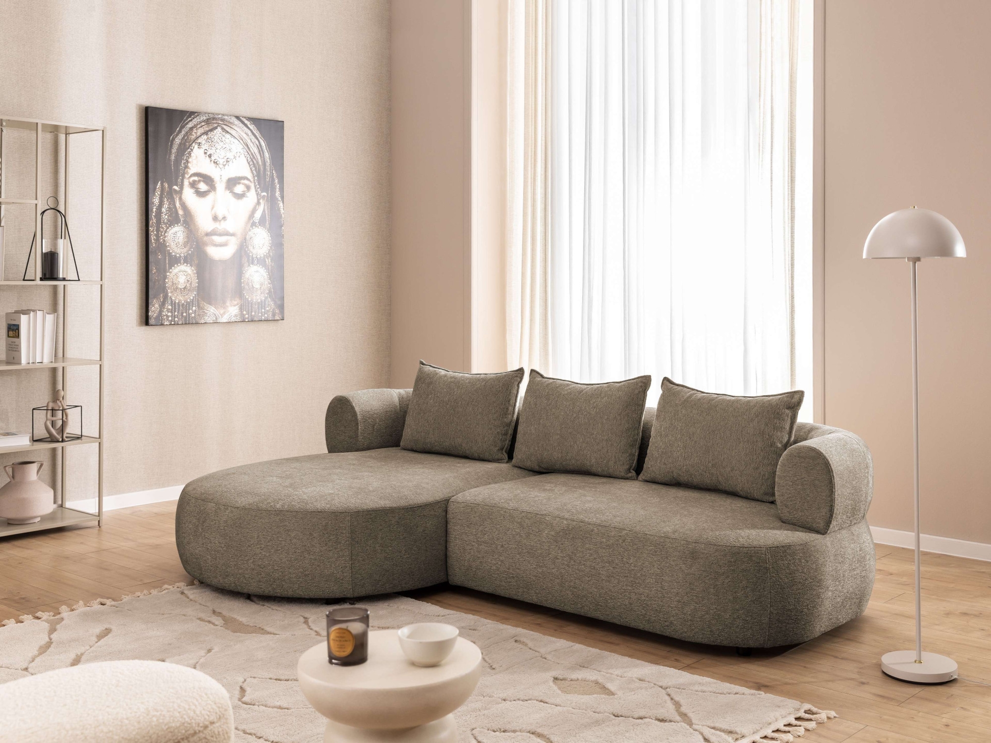 Home affaire Ecksofa »LUSSAC L-Form Design-Sofa mit Zierkissen, Masse B/T/H: 257/159/78 cm« hoher Sitzkomfort und modernes Design, Sofa ohne Bettfunktion