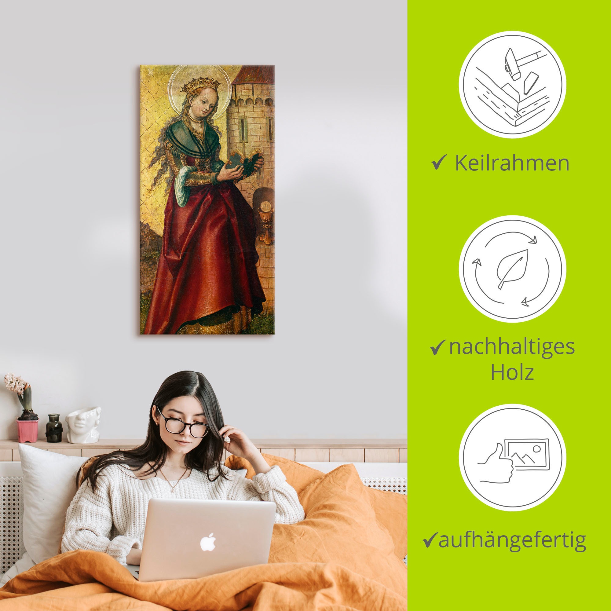 Artland Wandbild »Die heilige Barbara.«, Frau, (1 St.), als Leinwandbild, Poster in verschied. Grössen