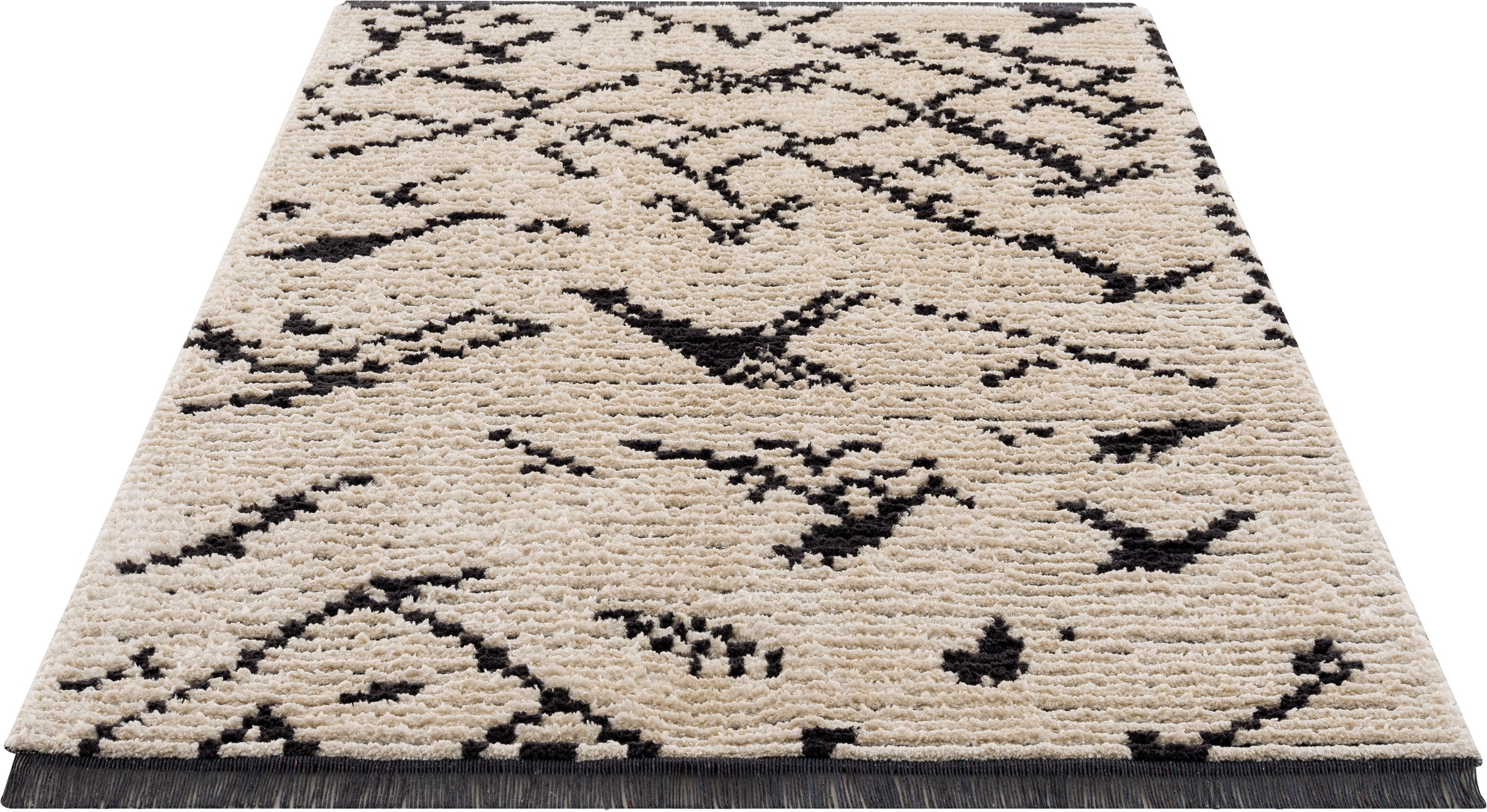 Image of Timbers Teppich »Missouri«, rechteckig, 22 mm Höhe, mit Fransen, Hoch-Tief-Effekt, Boho Look, Berber Optik, Wohnzimmer bei Ackermann Versand Schweiz