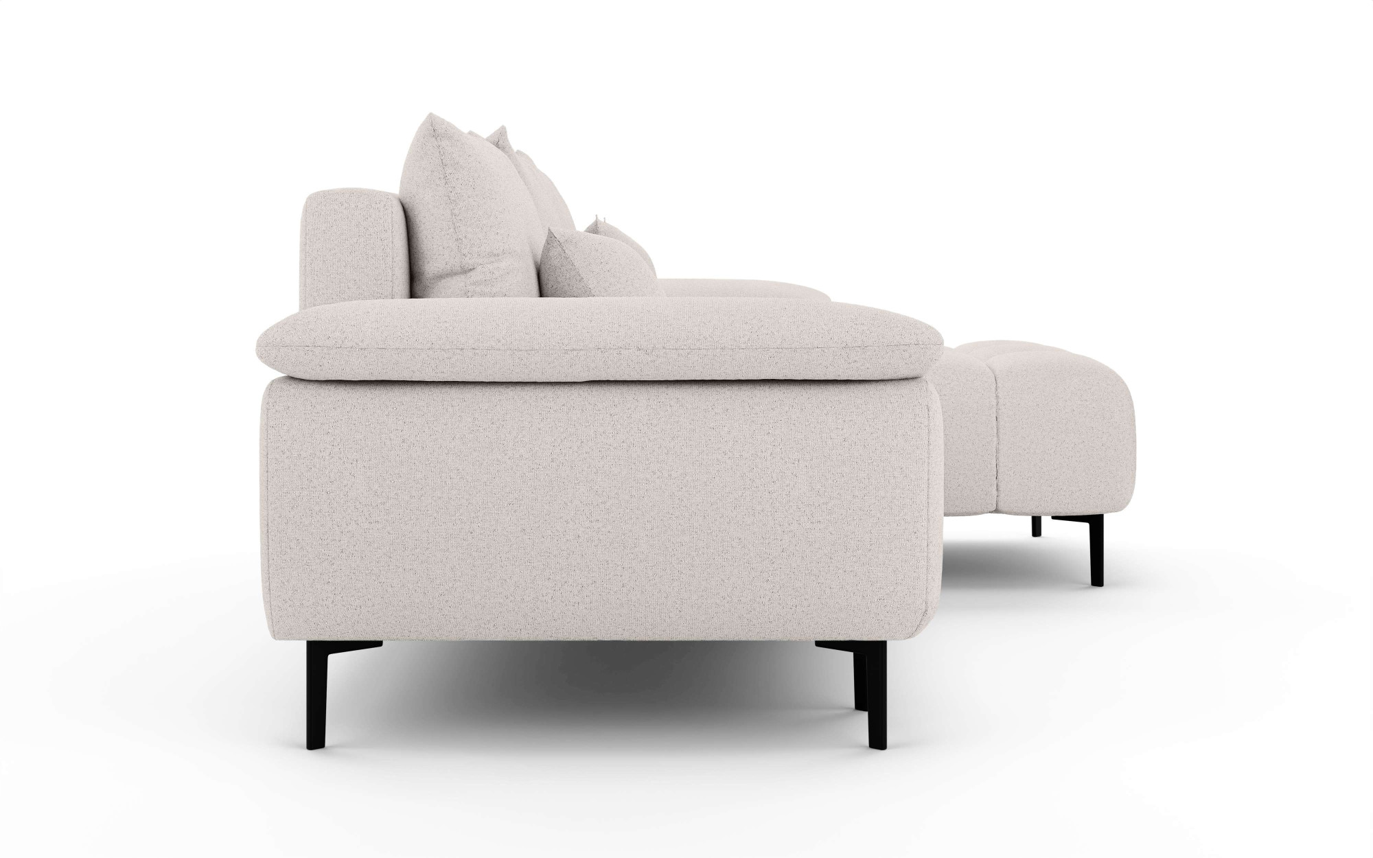 INOSIGN Ecksofa »DROMARA Schlafsofa mit Bettkasten, Masse: B/T/H 277/141/91 cm«, L-Form mit Recamiere rechts/links bestellbar, Wellenunterfederung