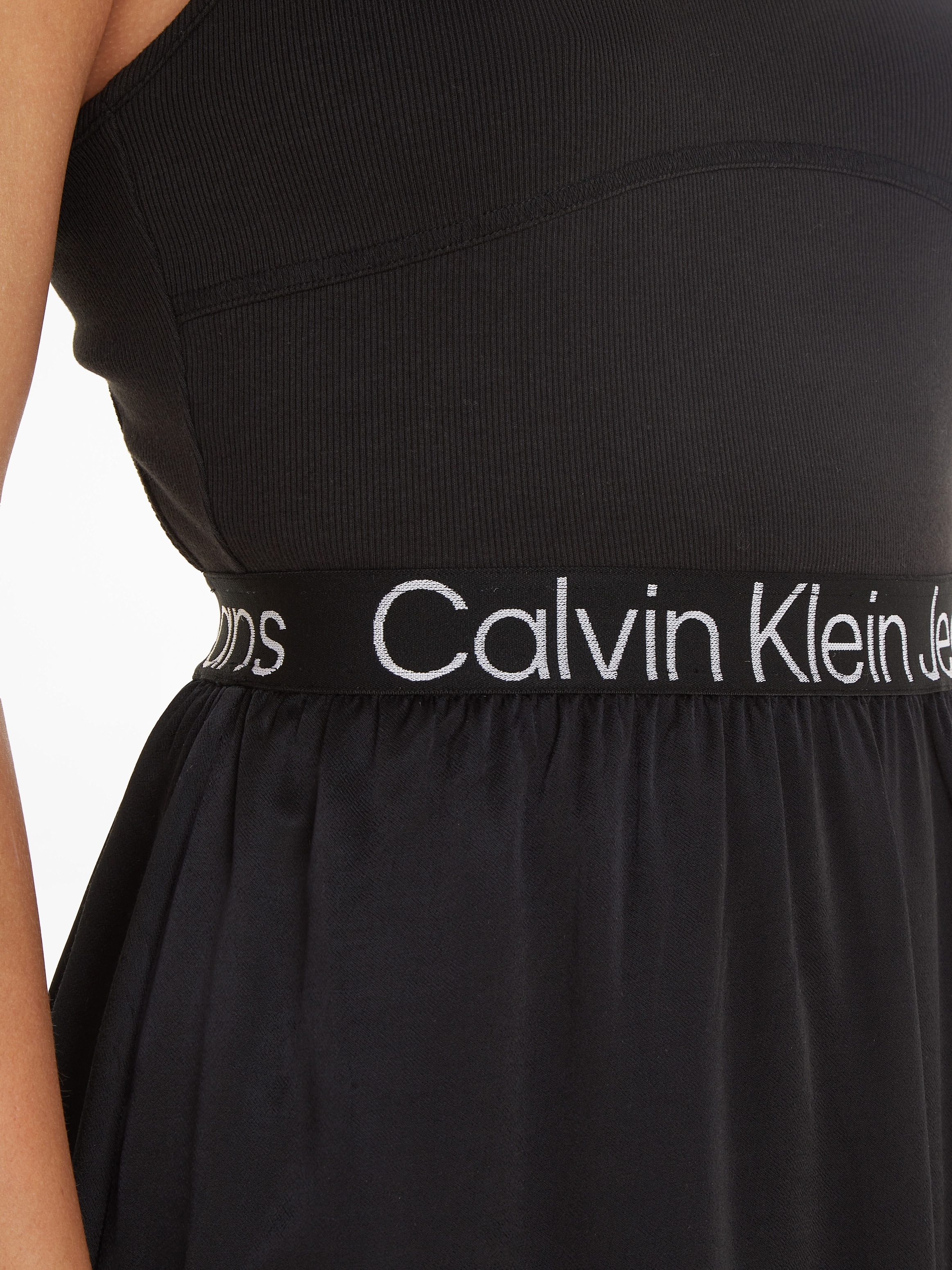Calvin Jerseykleid Klein DRESS« ELASTIC Commander LOGO »RACERBACK confortablement Jeans
