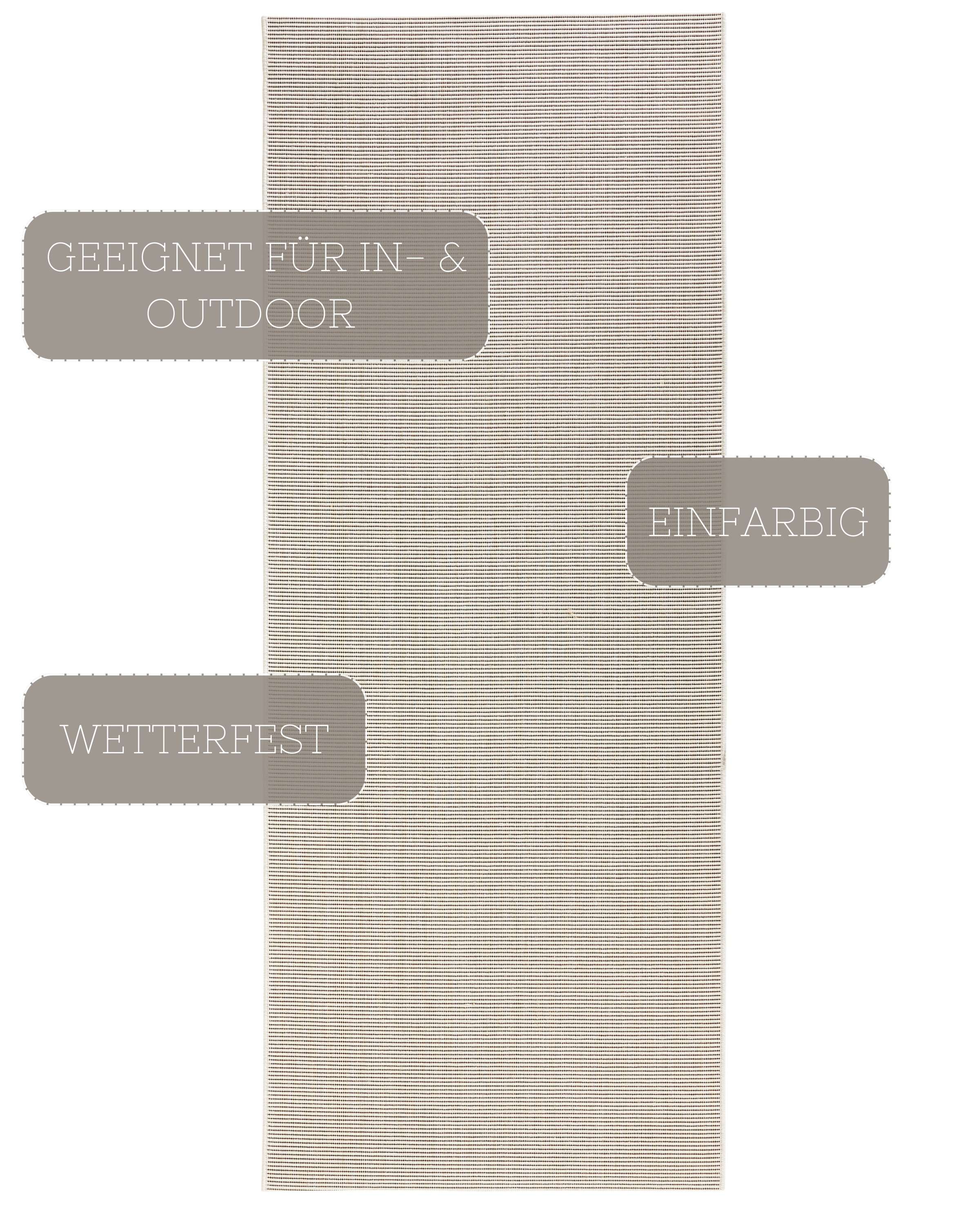 HANSE Home Teppich »Match«, rechteckig, 8 mm Höhe, In-& Outdoor, Kurzflor, Läufer, Modern, Unifarben, Wohnzimmer, Balkon