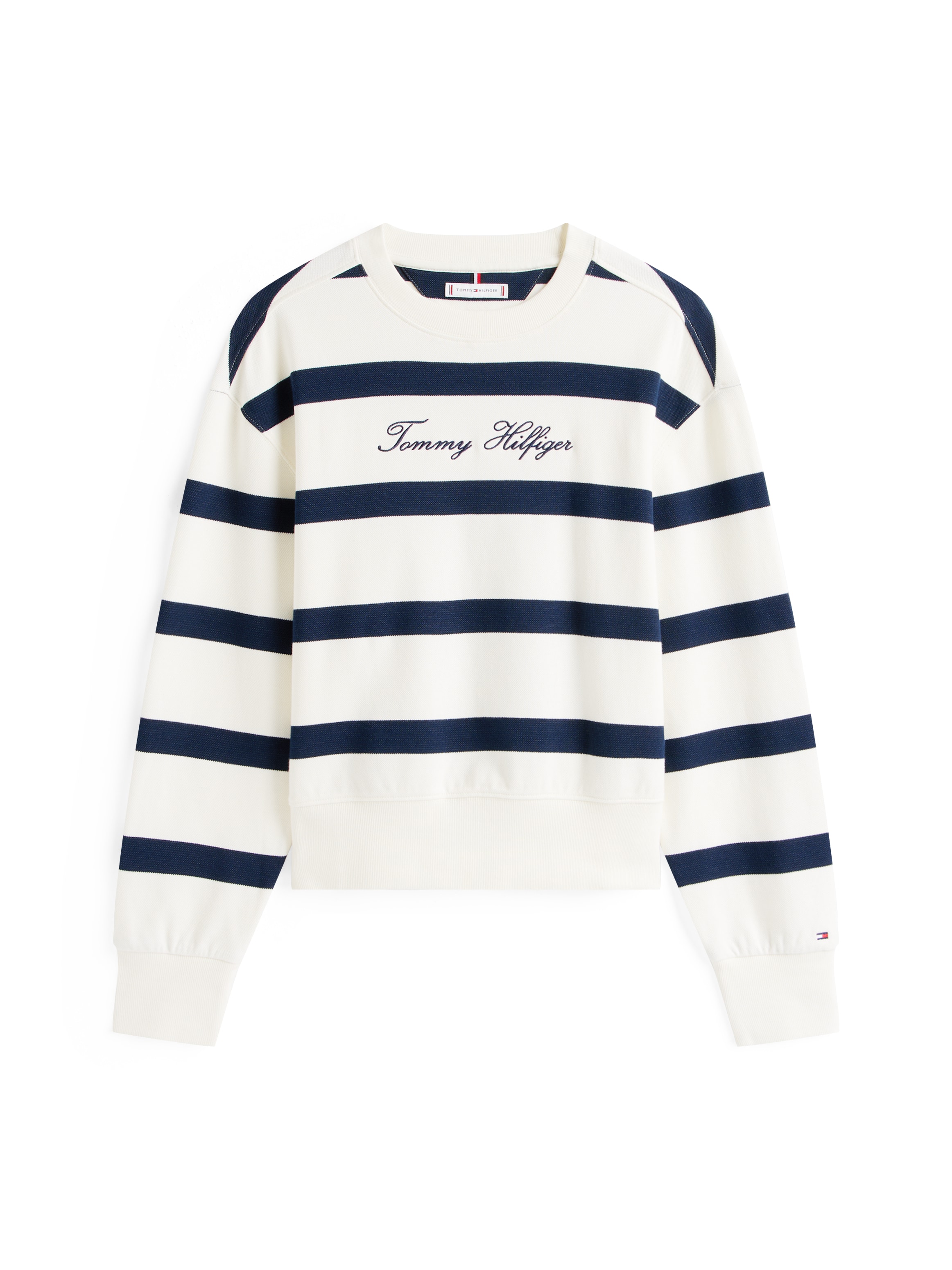 Tommy Hilfiger Sweatshirt »SCRIPT REG PIQUE SWTSHRT«, mit Tommy Hilfiger Script Logo-Schriftzug