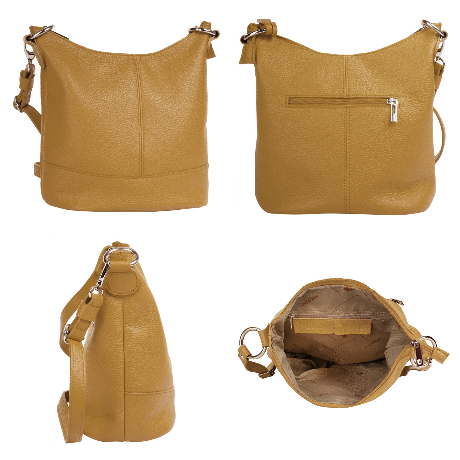Cluty Umhängetasche, echt Leder, Made in Italy