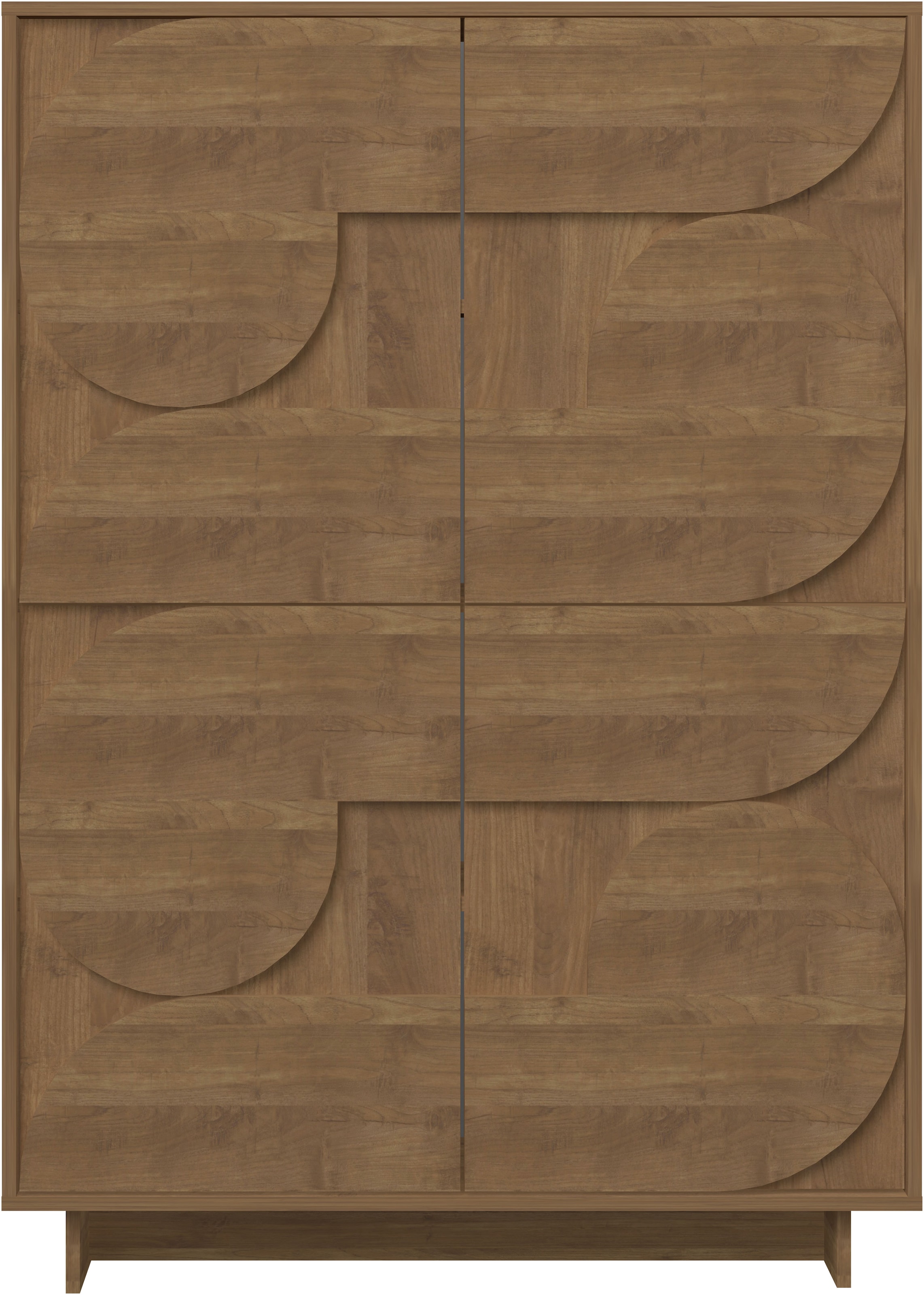 Home affaire Buffet haut »Zen, B/H 105/147 cm, 4 Türen, Hochkommode, Stauraumschrank« ouverture par pression, façades 3D, structure bois Mercure, beaucoup de rangement,