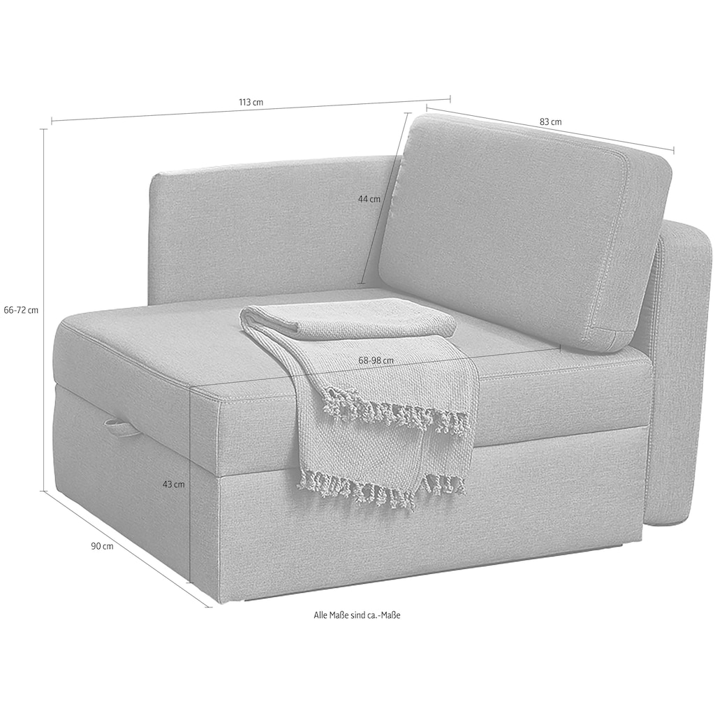 Jockenhöfer Gruppe Sessel »Youngster«, platzsparend, verwandelbar in ein Gästebett, Liegefläche 84x201 cm