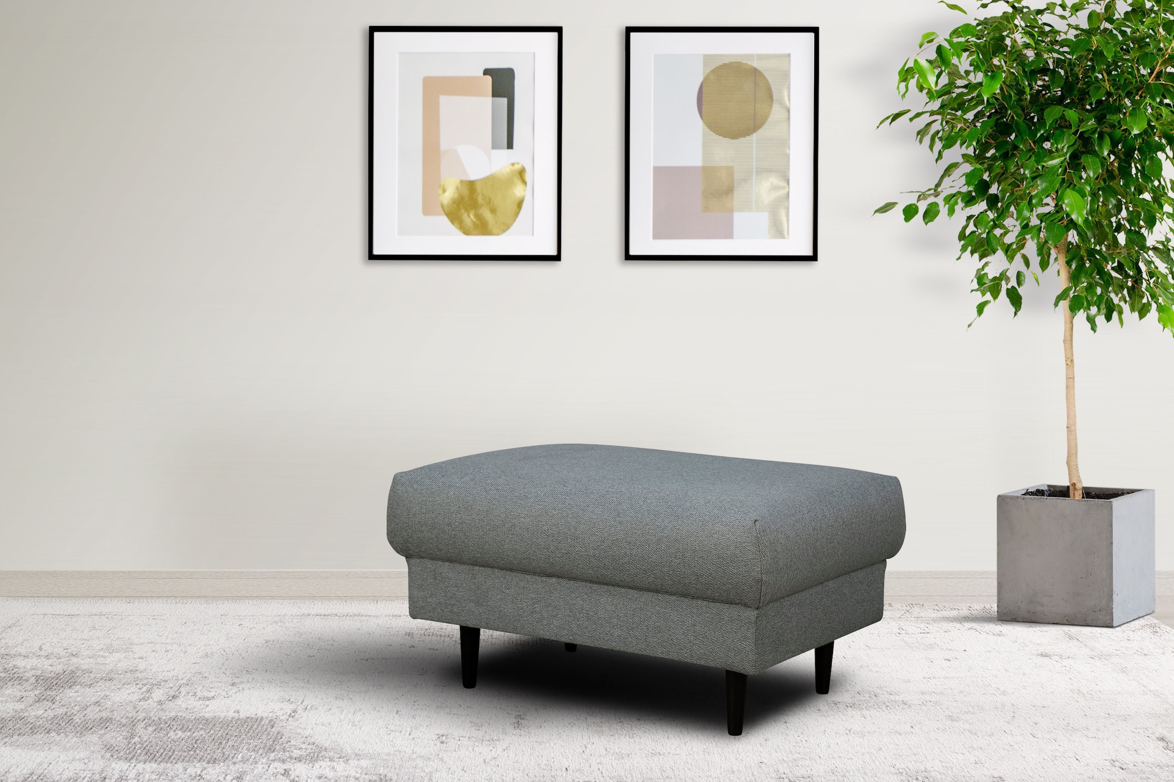 Image of Home affaire Polsterhocker "VEYRAS Sitzhocker, Masse B/T/H: 90/65/46 cm" mit Wellenunterfederung, passend zur Serie Veyras