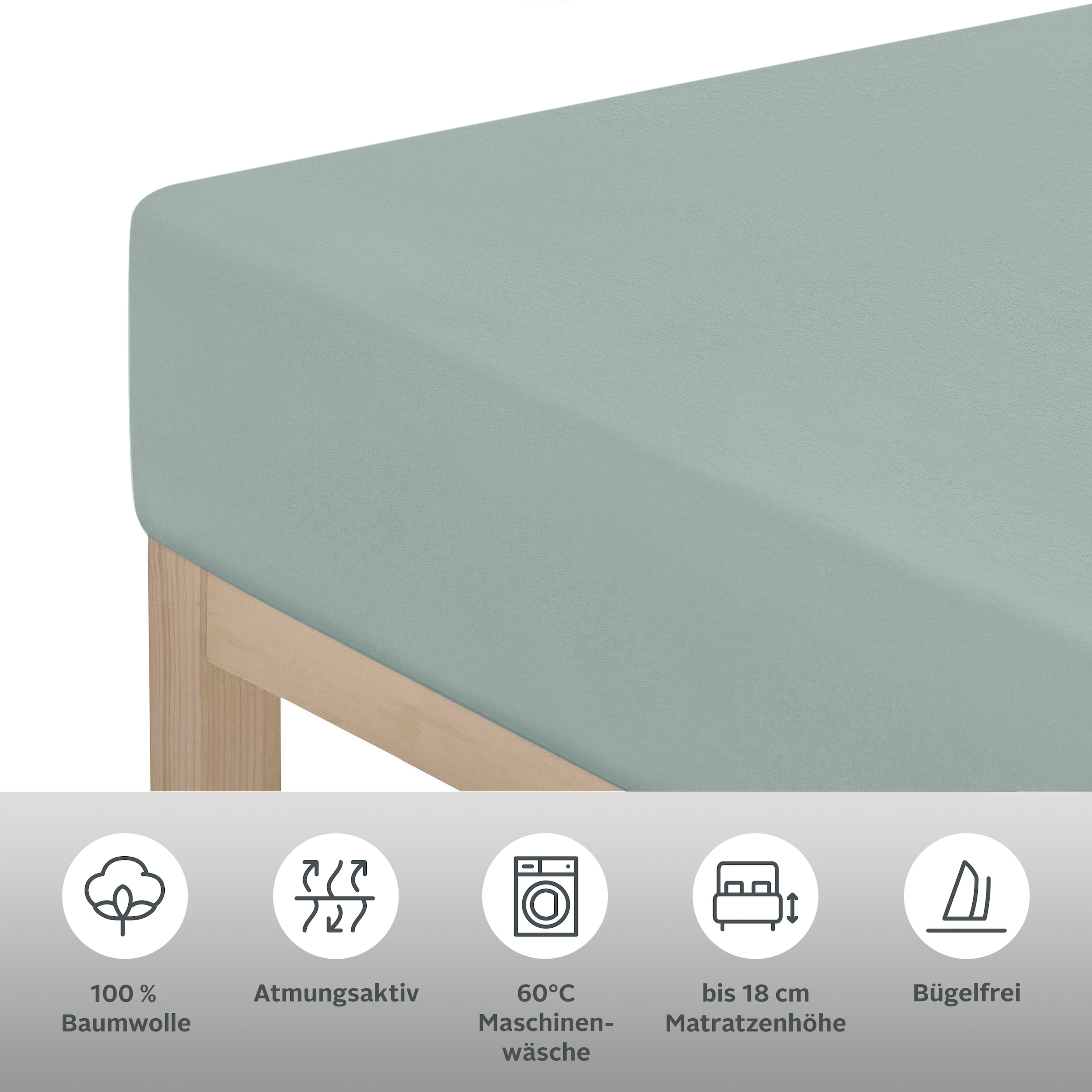 GOODproduct Draps de lit »PHYSALIS Comfort 100% Baumwolle, 150 g/m²« Bettlaken bis 20 cm Matratzenhöhe, weich, bügelfrei, optimaler Sitz