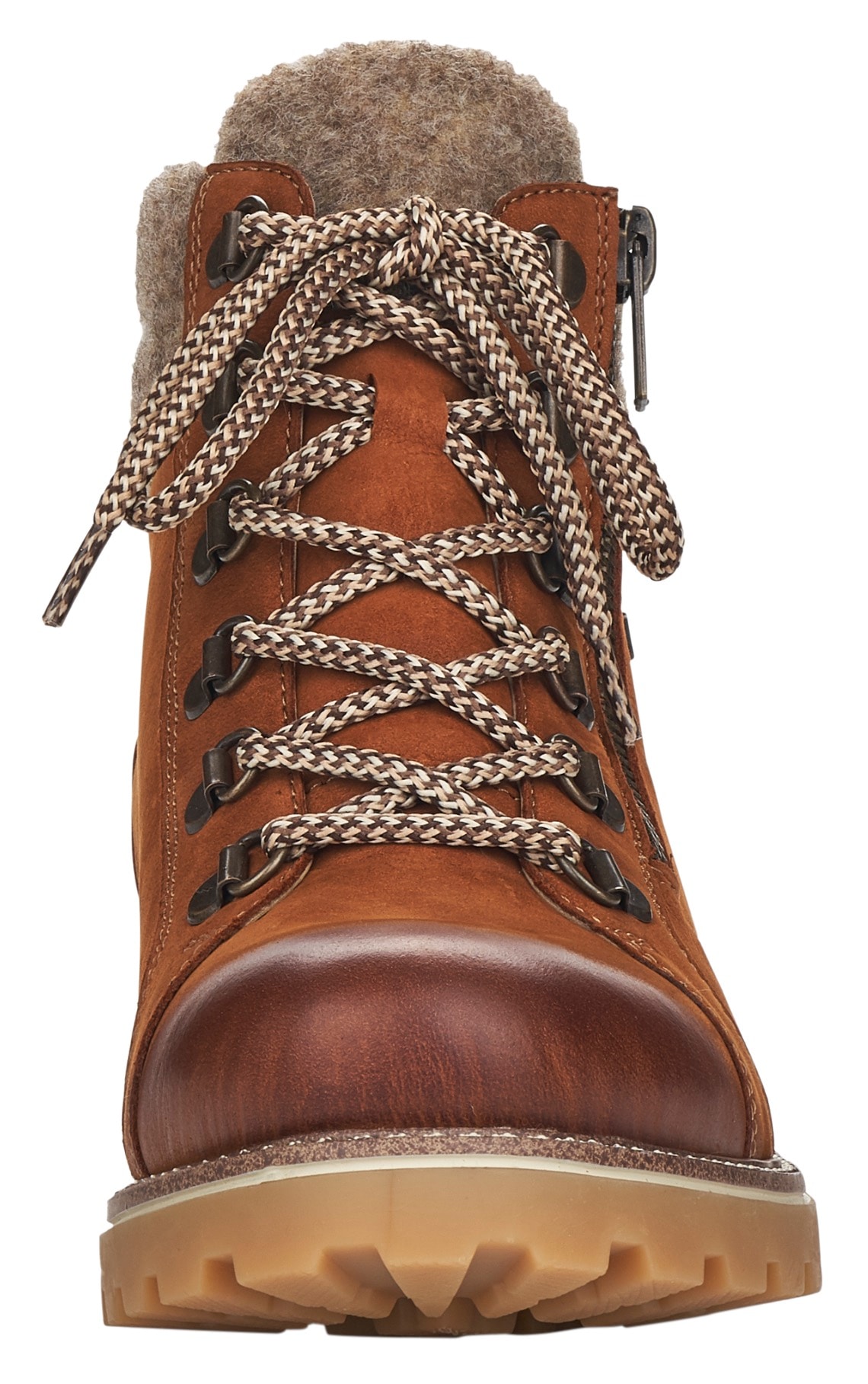 Remonte Winterboots, Blockabsatz, Outdoorschuh, Schnürschuh im trendigen Bergsteiger-Look