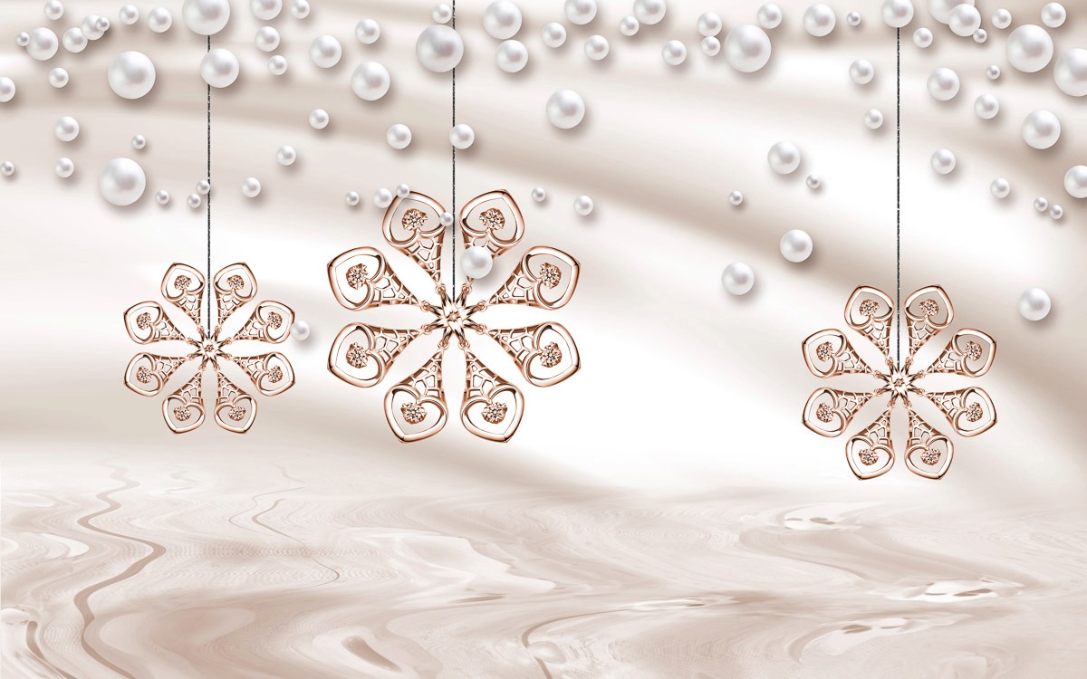 Image of Papermoon Fototapete »Muster mit Schneeflocken«, Vliestapete, hochwertiger Digitaldruck, inklusive Kleister bei Ackermann Versand Schweiz