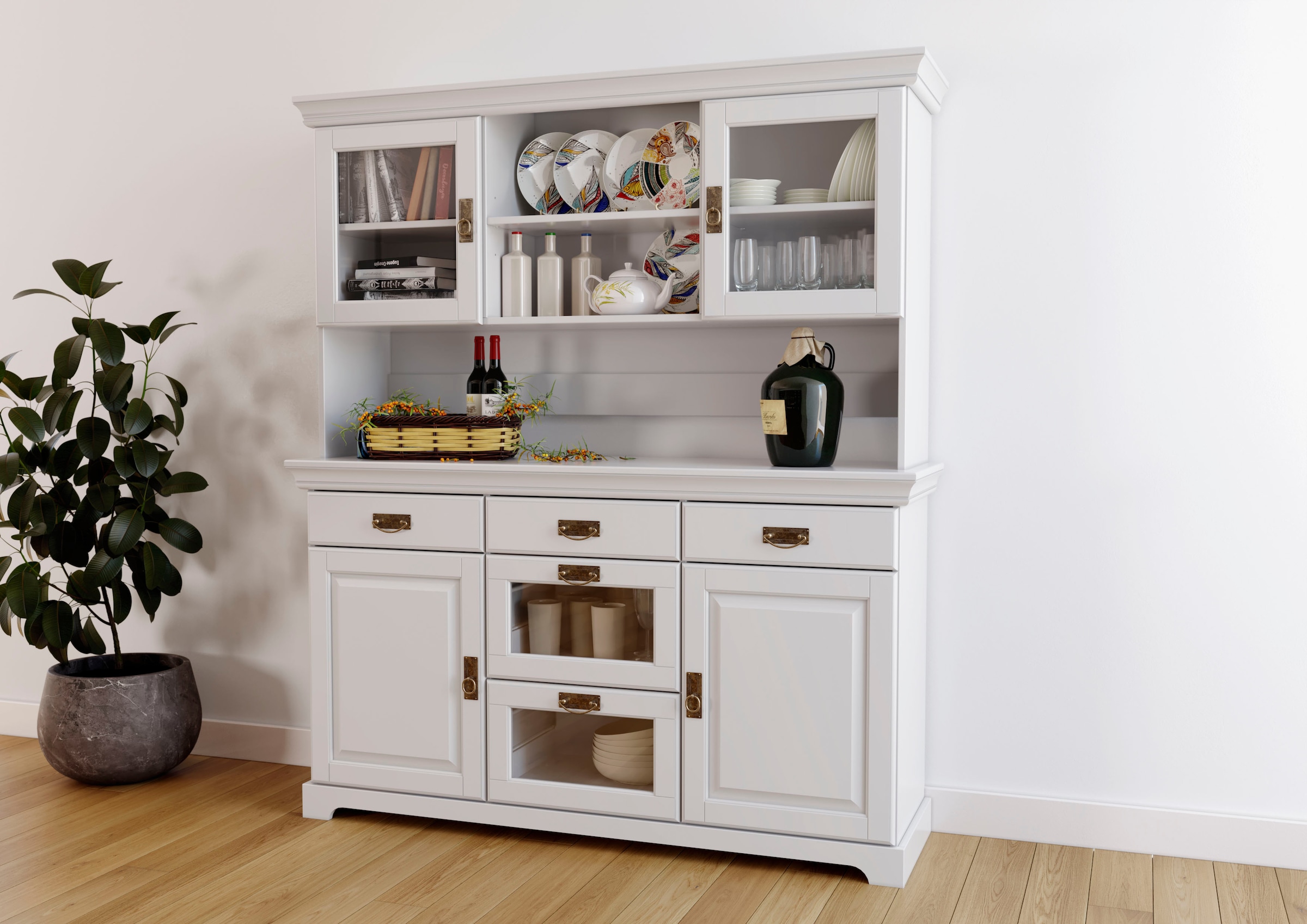 Home affaire Buffet »Rügen«, zertifiziertes Massivholz, im Landhausstil