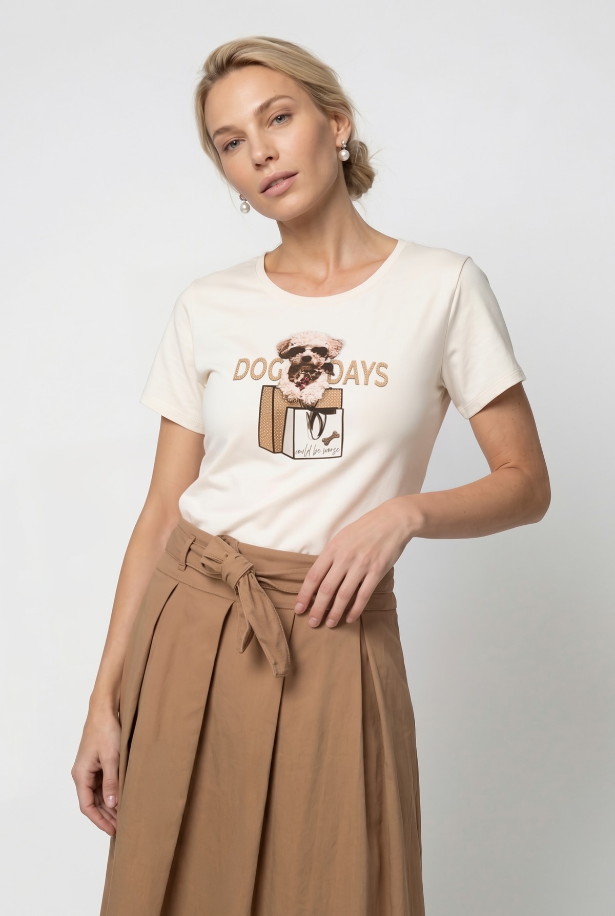 Image of Monari T-Shirt "Shirt Druck + Schmuck" Regular fit mit Rundhalsausschnitt