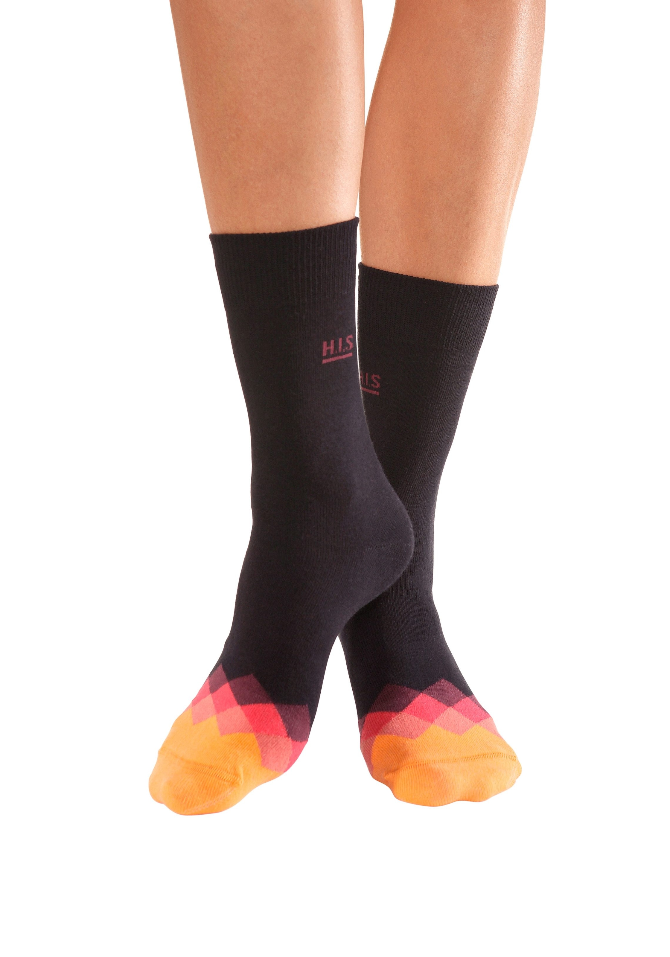 ♕ H.I.S Socken, (Set, 7 Paar), mit bunt gemusterter Spitze  versandkostenfrei auf | Sneakersocken