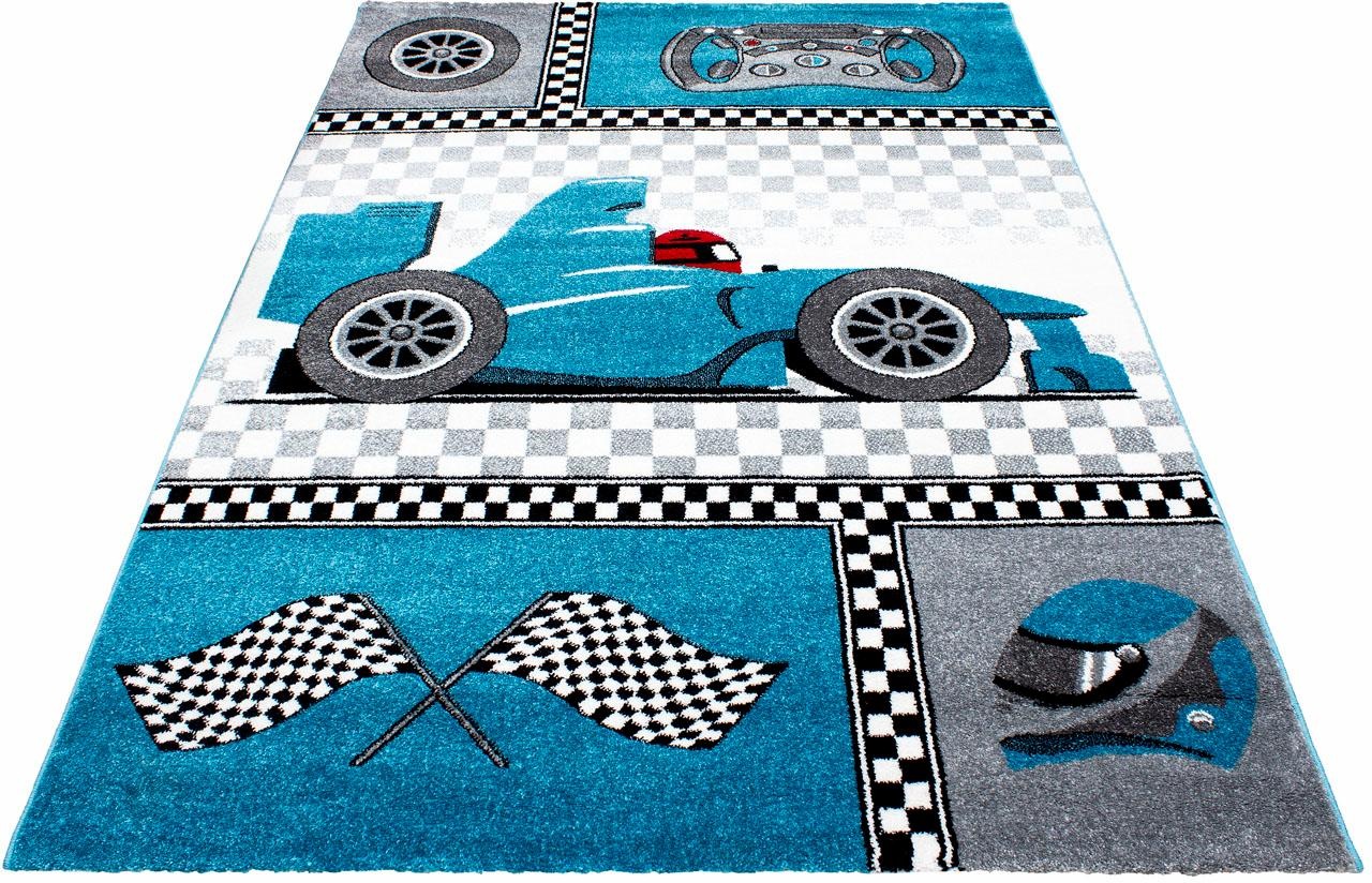 Image of Ayyildiz Teppiche Kinderteppich »Kids 460«, rechteckig, 12 mm Höhe, Kurzflor, Motiv Rennwagen bei Ackermann Versand Schweiz