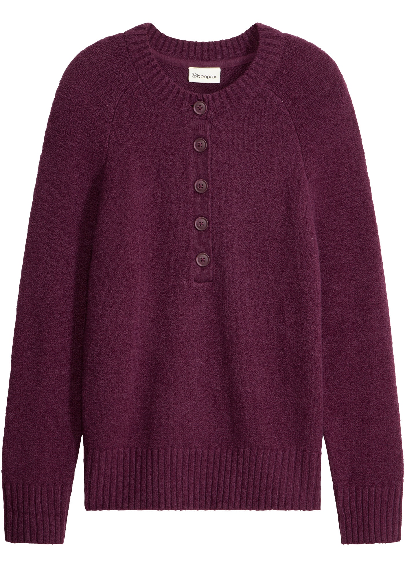 bonprix Pull en tricot avec boutons, coupe décontractée, style casual