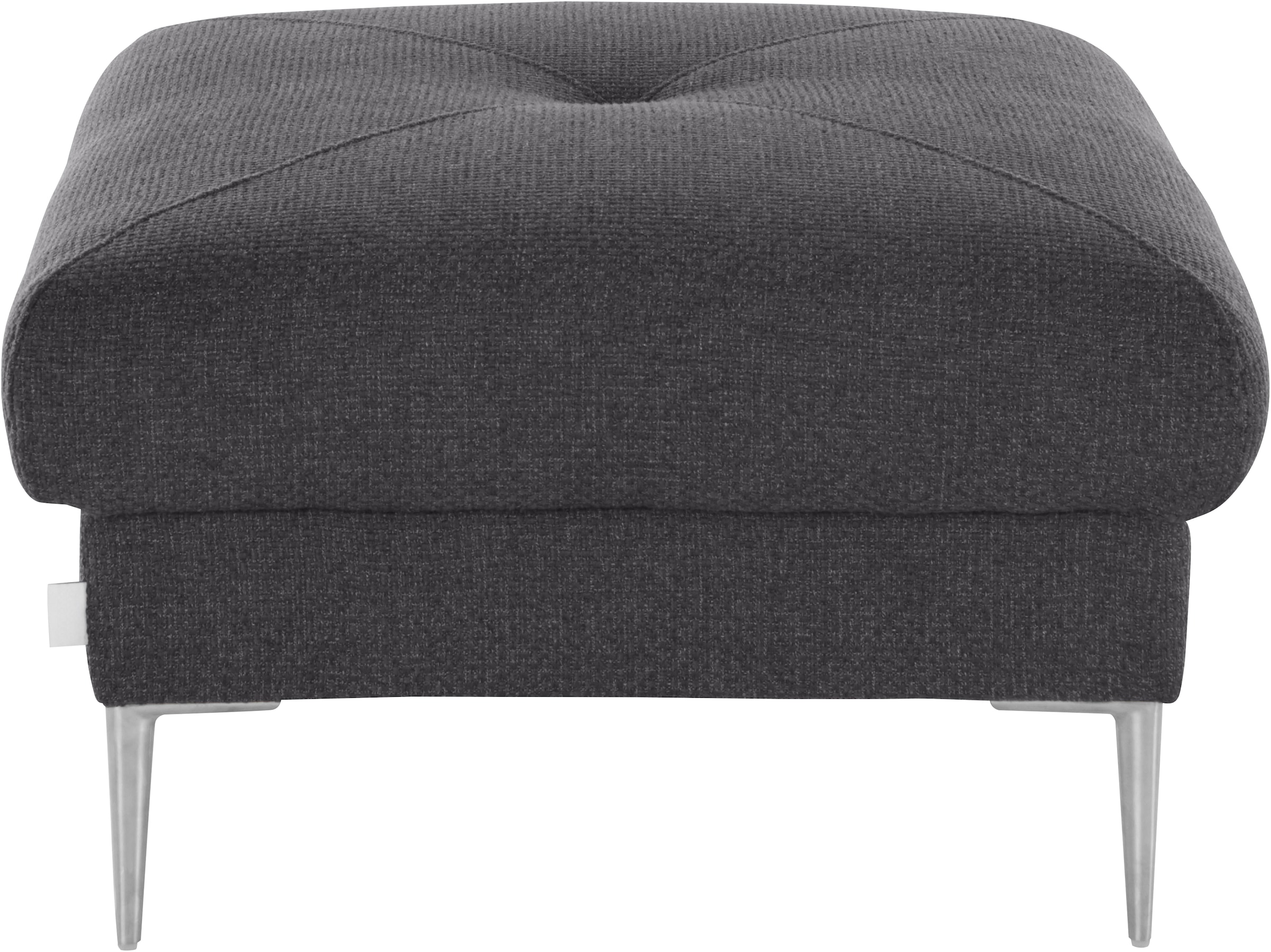 TRENDMANUFAKTUR Hocker »Chilltime, elegant und bequem durch Komfortsitzhöhe 46cm, hoher Fuss«, mit eleganter Kreuznaht auf der Sitzfläche