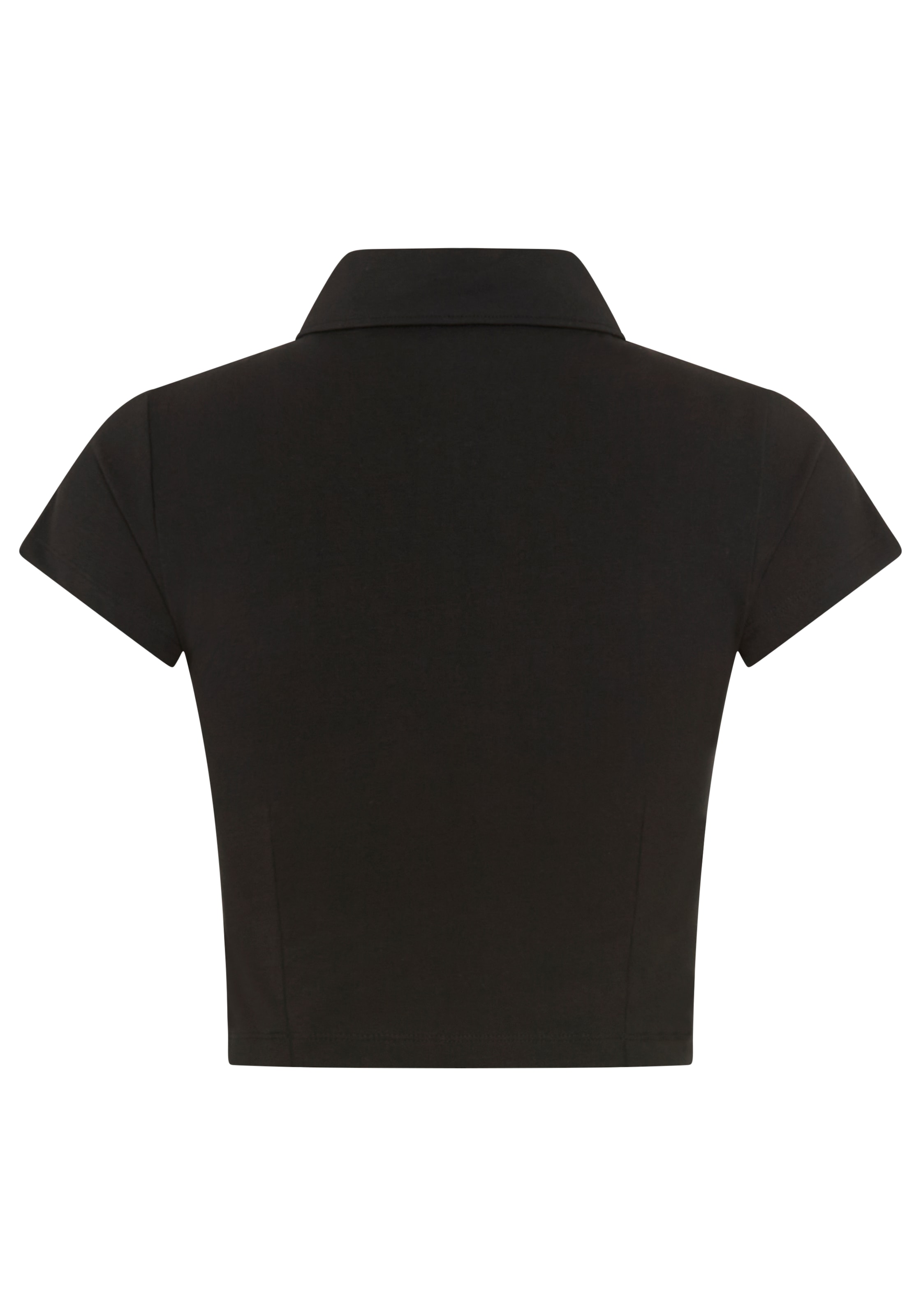 HUGO Blue T-shirt à manches courtes »Dastaja« mit Kragen & cropped, in verkürzter Länge