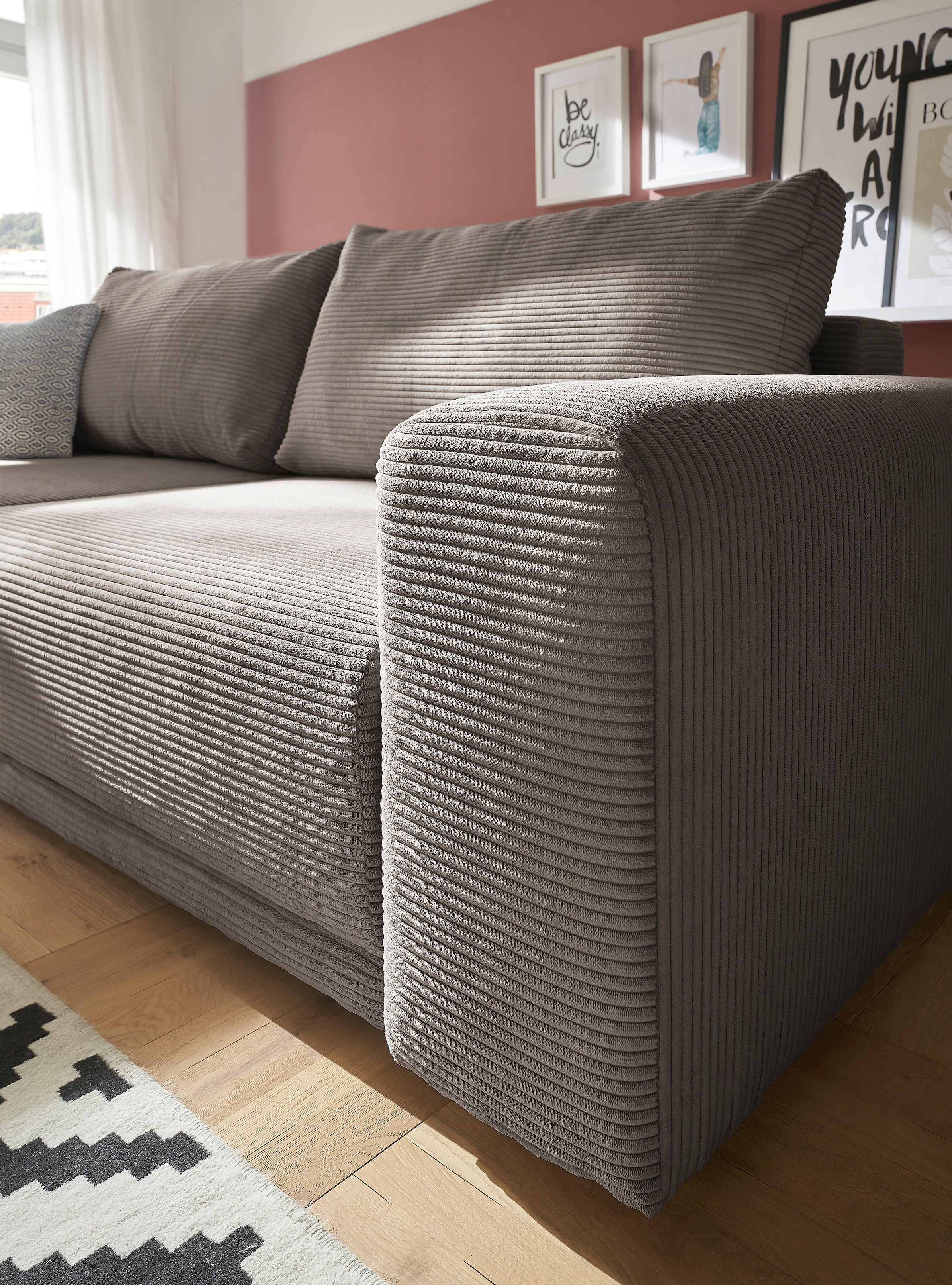 GOODproduct Schlafsofa »PHEELIX Cord, mit 3 Funktionen« Elemente einzeln oder gleichzeitig ausziehbar, bequemer Sitzkomfort