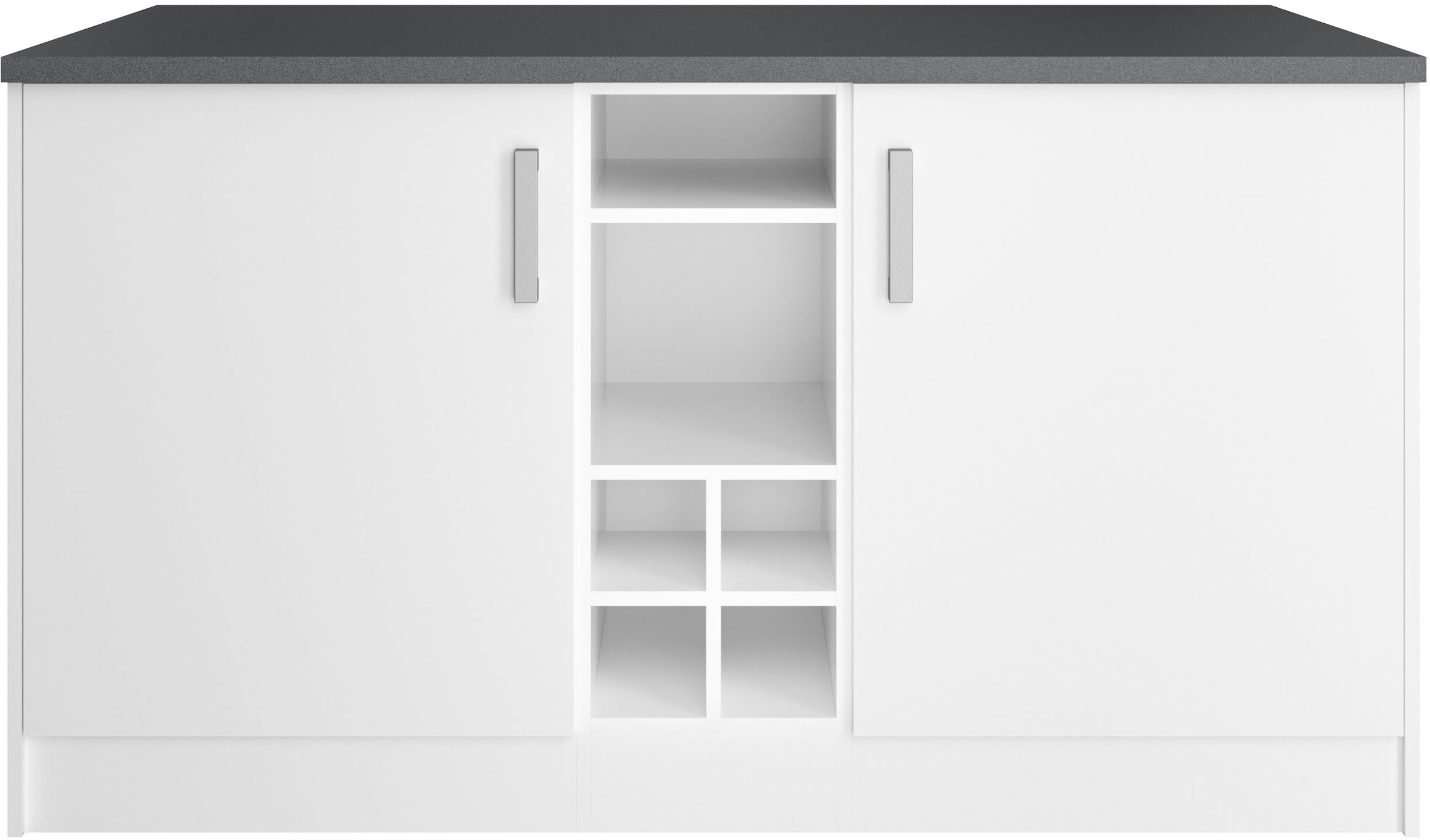 KOCHSTATION Kücheninsel »KS-Toronto« Breite 153 cm, MDF-Fronten, Flaschenregal