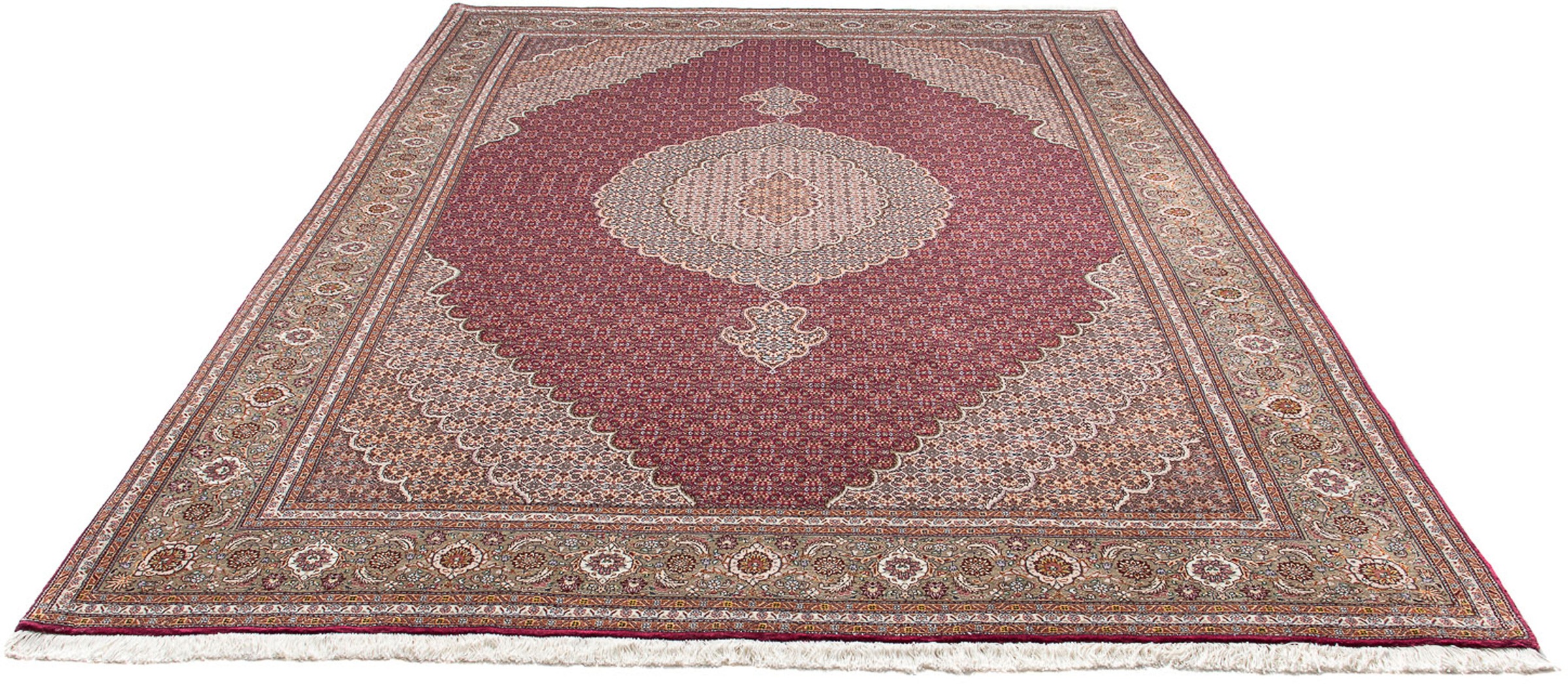 Image of morgenland Orientteppich »Perser - Täbriz - 295 x 202 cm - rot«, rechteckig, 10 mm Höhe, Wohnzimmer, Handgeknüpft, Einzelstück mit Zertifikat bei Ackermann Versand Schweiz