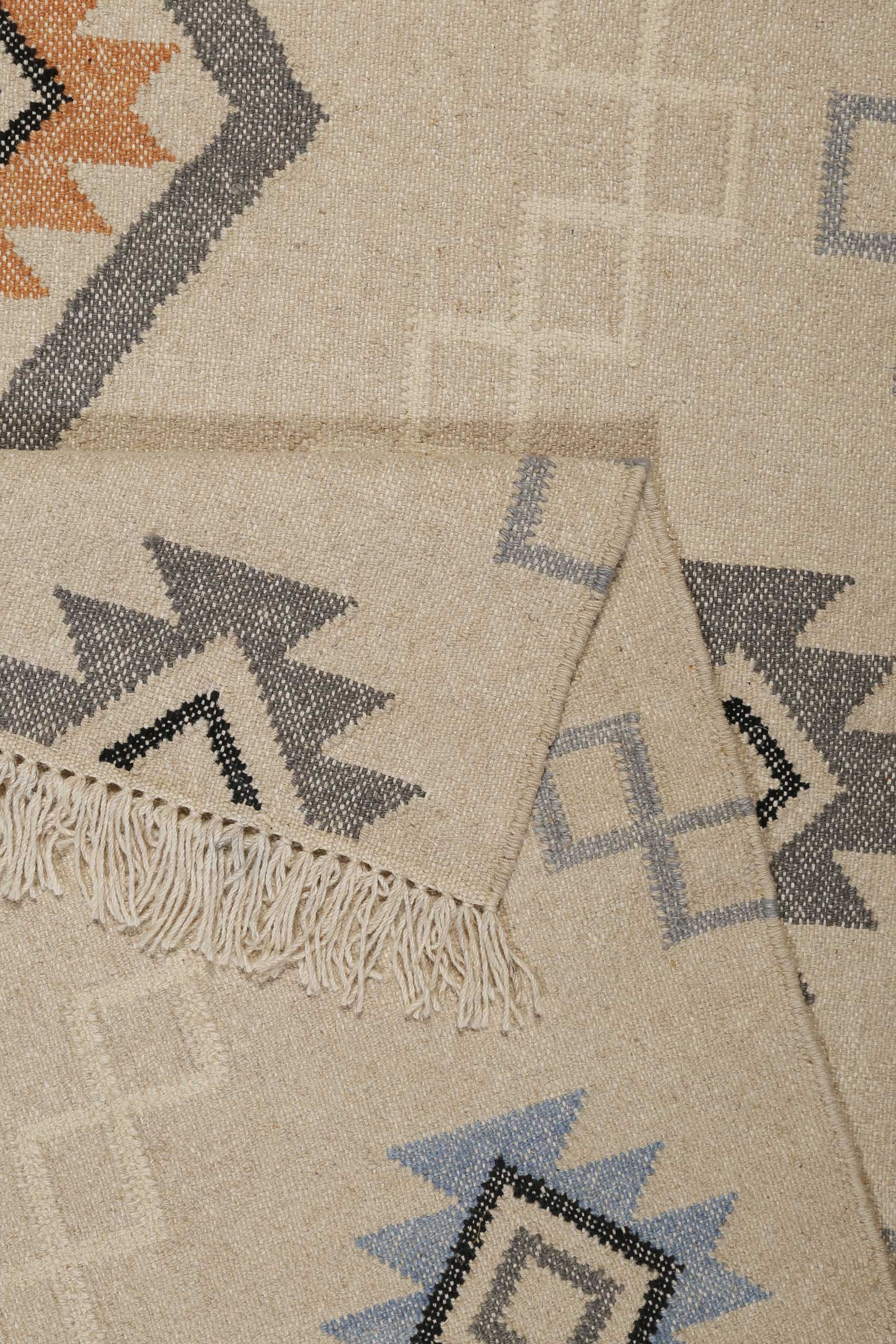 Green Looop Wollteppich »Jong« rechteckig 5 mm Höhe Fransen, Kelim, handgewebt, Natur, Wohnzimmer, Schlafzimmer, Raute