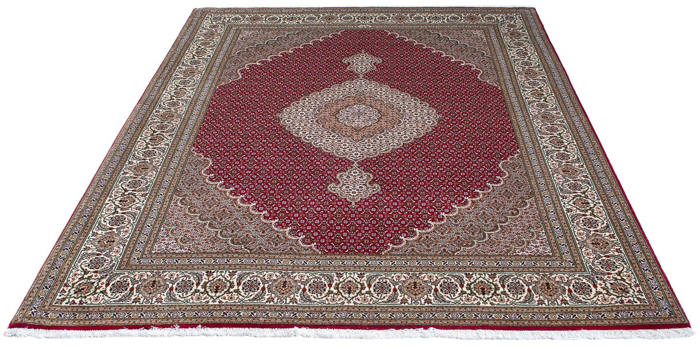 Image of morgenland Orientteppich »Perser - Täbriz - 208 x 152 cm - dunkelrot«, rechteckig, 10 mm Höhe, Wohnzimmer, Handgeknüpft, Einzelstück mit Zertifikat bei Ackermann Versand Schweiz