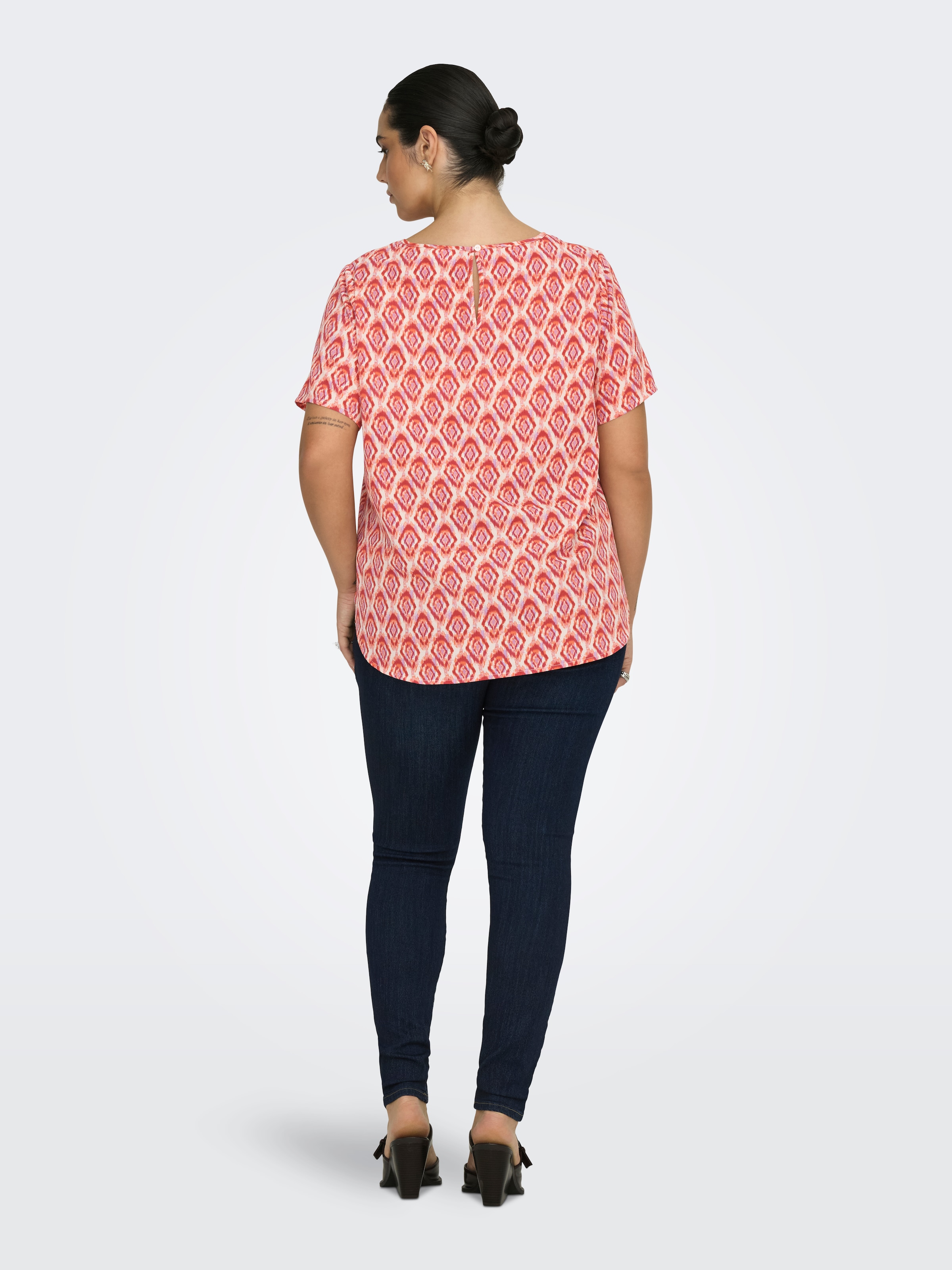 ONLY CARMAKOMA Shirtbluse »CARVICA SS TOP WVN NOOS« Materialmix, regular fit