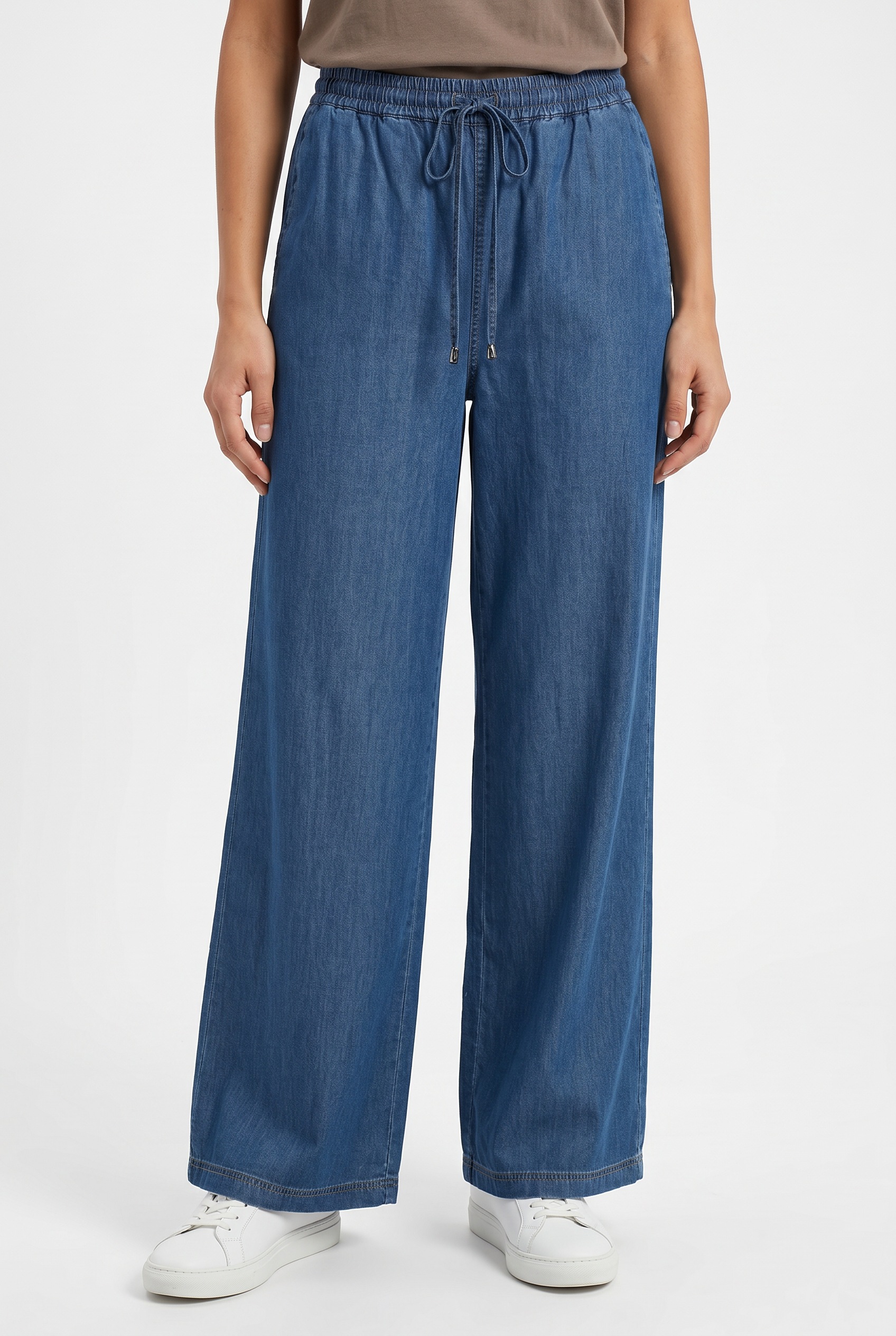 Image of BOSS ORANGE Schlupfhose "Tanella Premium Damenmode" Wide Leg, Denim Look