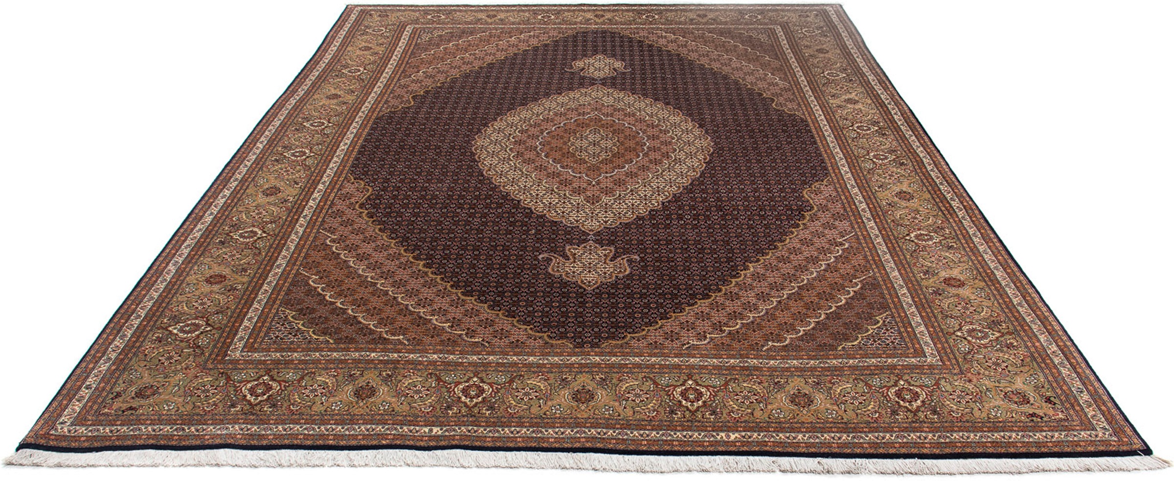 Image of morgenland Orientteppich »Perser - Täbriz - 338 x 248 cm - hellbraun«, rechteckig, 10 mm Höhe, Wohnzimmer, Handgeknüpft, Einzelstück mit Zertifikat bei Ackermann Versand Schweiz