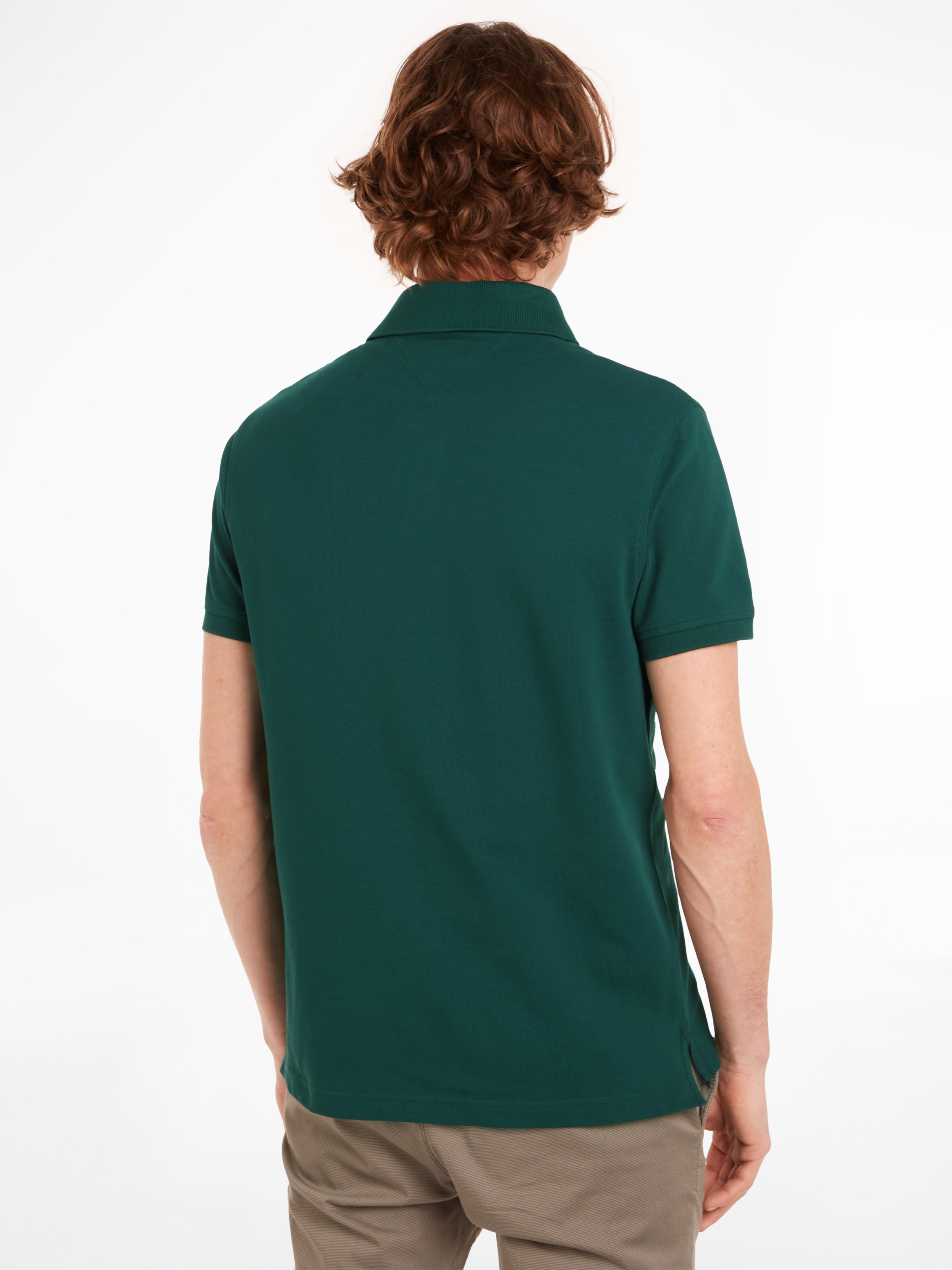 Tommy Hilfiger Poloshirt »1985 REGULAR POLO mit Kontraststreifen und Knopfleiste«, unifarben, sportlich, regular fit, Baumwollmix, Polokragen
