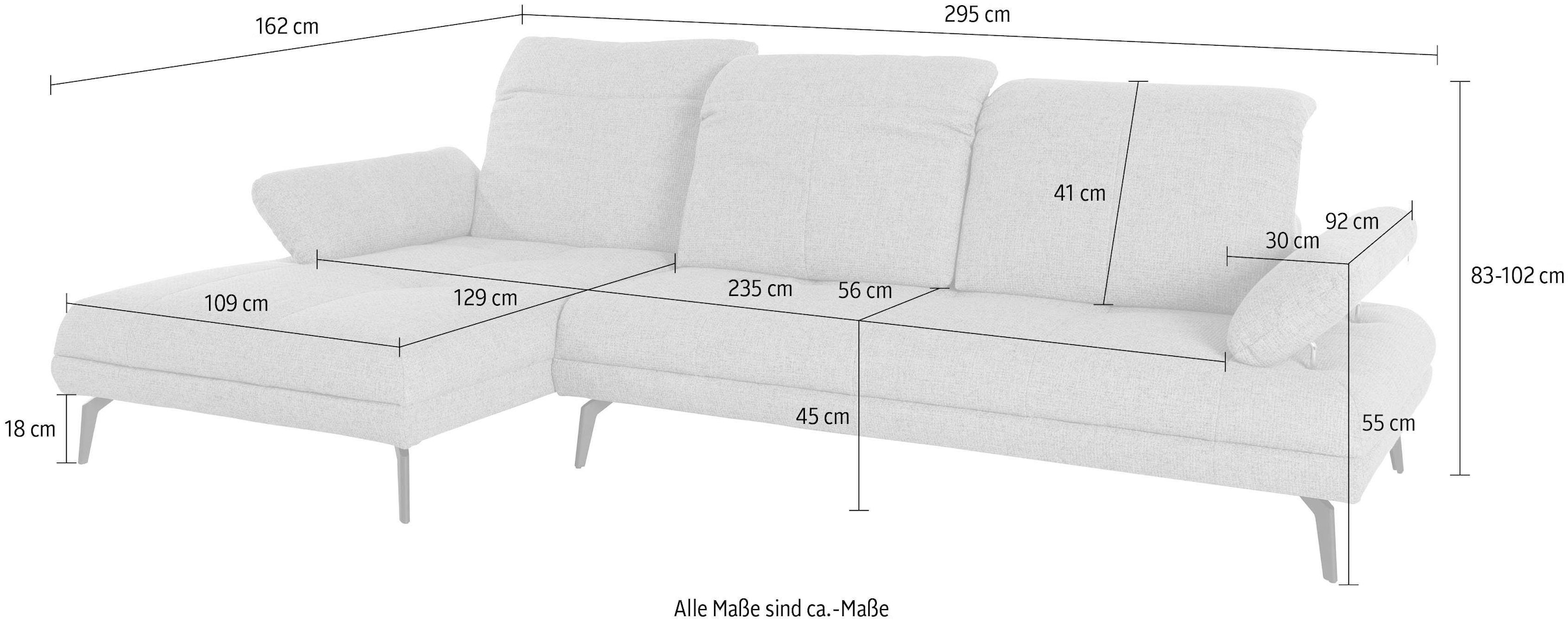 und Sitztiefen-, günstig kaufen Ecksofa Kopfteil- incl. andas »Stenlille«, Armteilverstellung